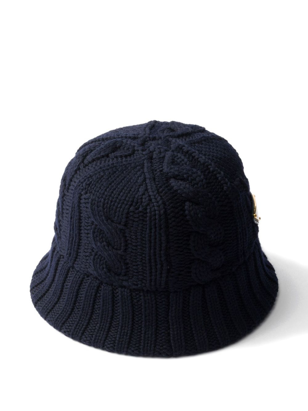 cable-knit enamel-triangle logo bucket hat - 3