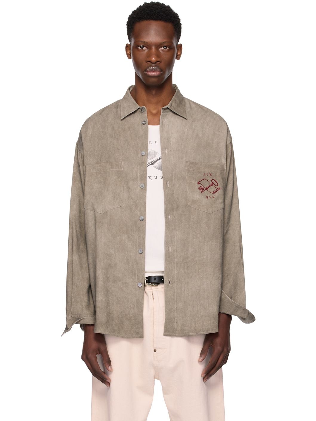 Taupe Artist Buttondown Shirt - 1
