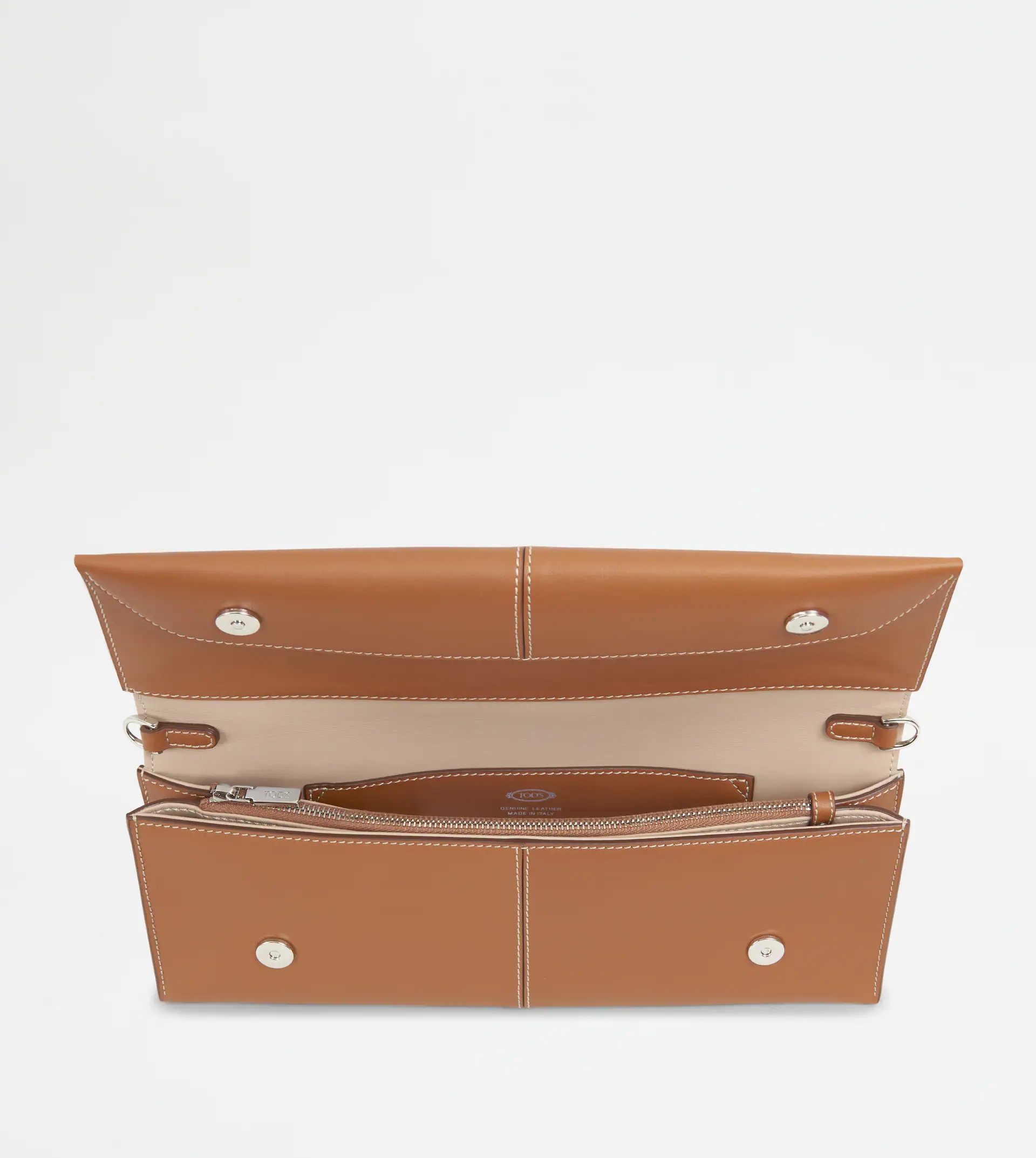 CLUTCH IN LEATHER MEDIUM - BEIGE - 2