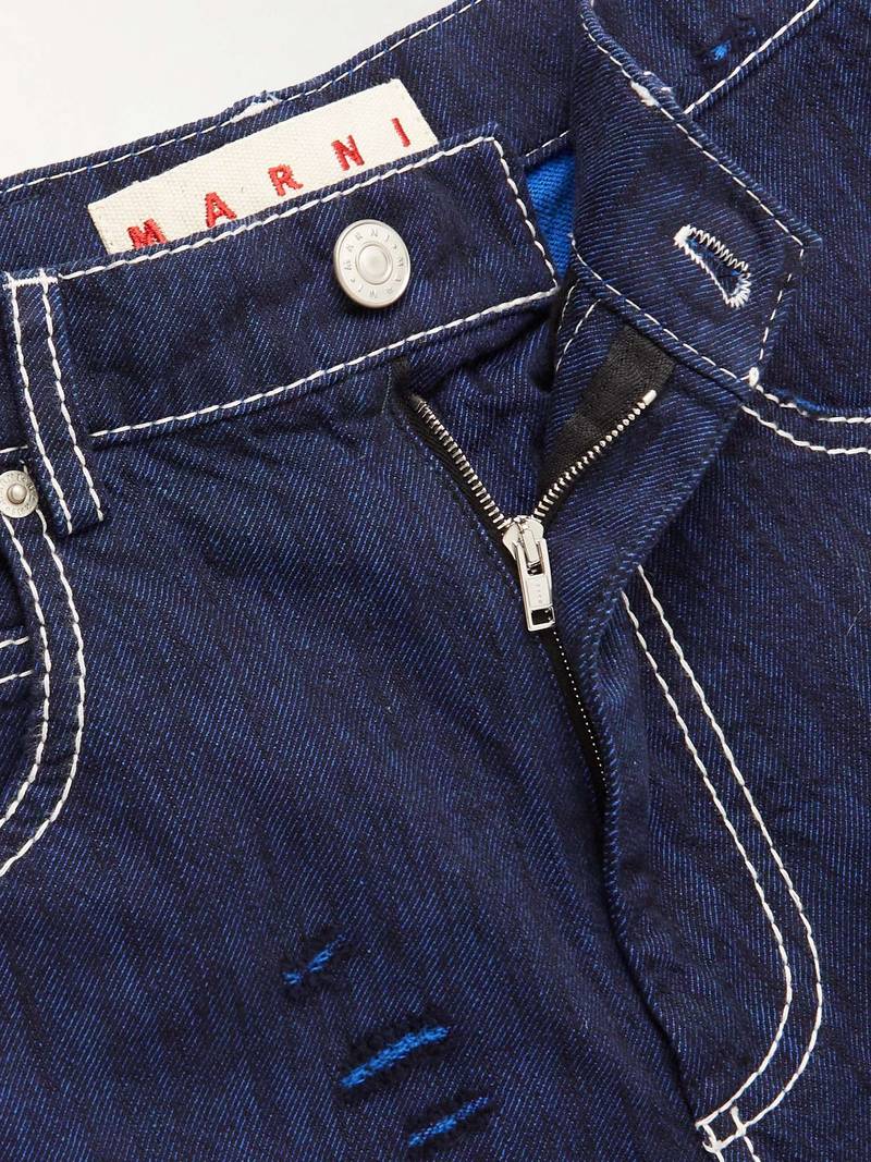 Wide-Leg Distressed Jeans 3