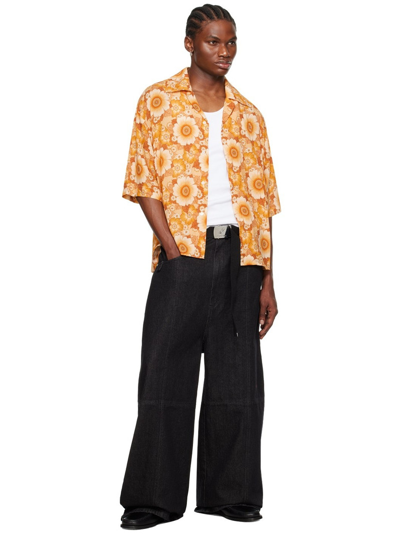 LU'U DAN Orange Floral Shirt outlook