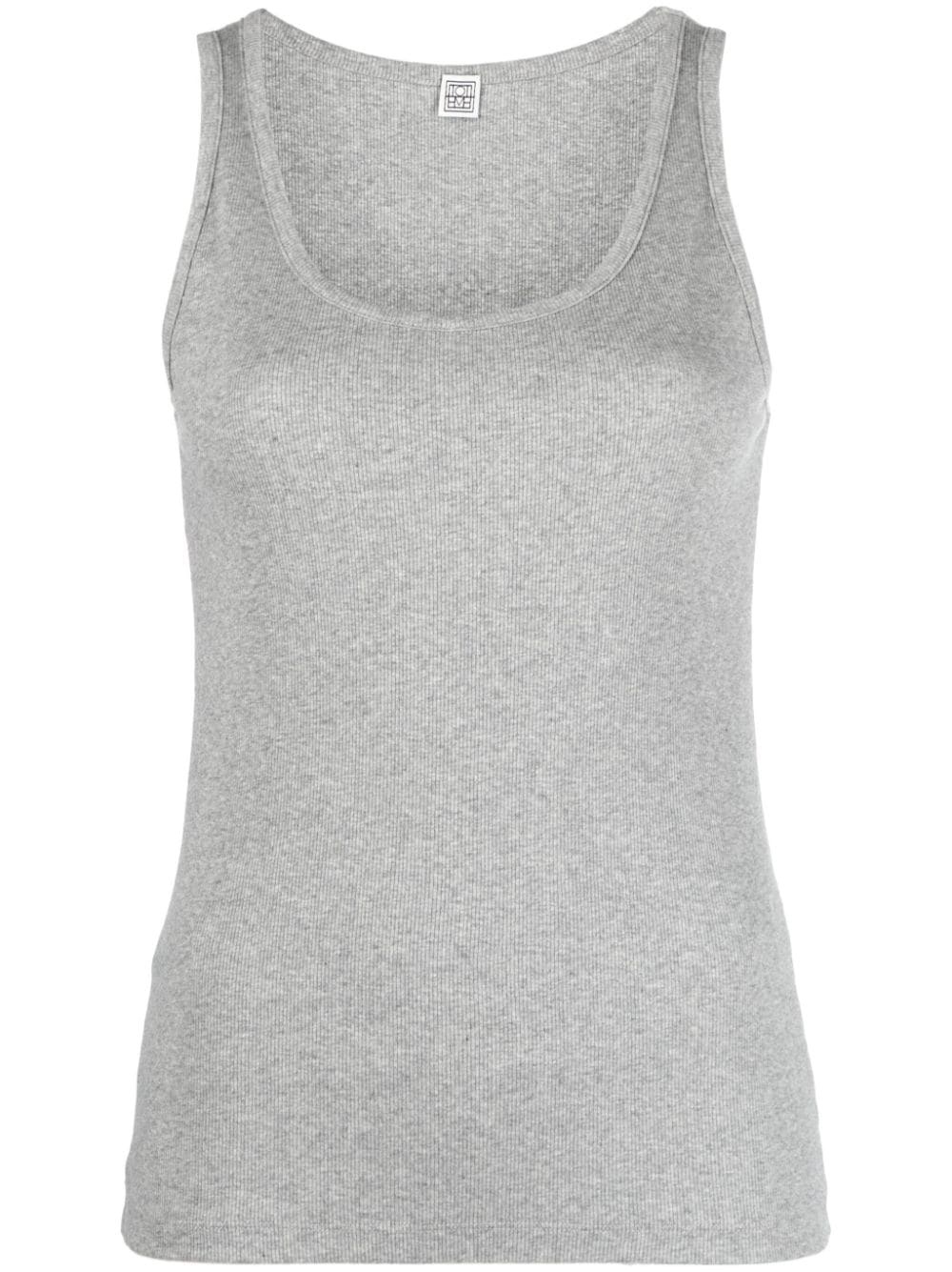 mÃ©lange-effect fine-ribbed tank top - 1