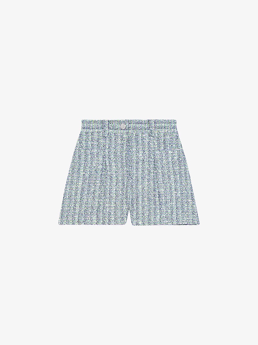 Patch-pocket regular-fit tweed shorts - 1