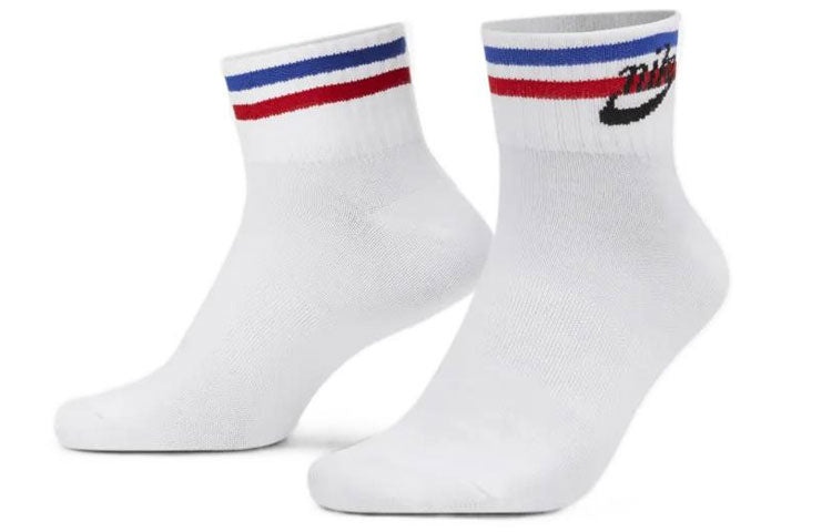 Nike Everyday Ankle Alphabet Logo Pattern Casual Sports Socks 3 Pairs White DX5080-100 - 3