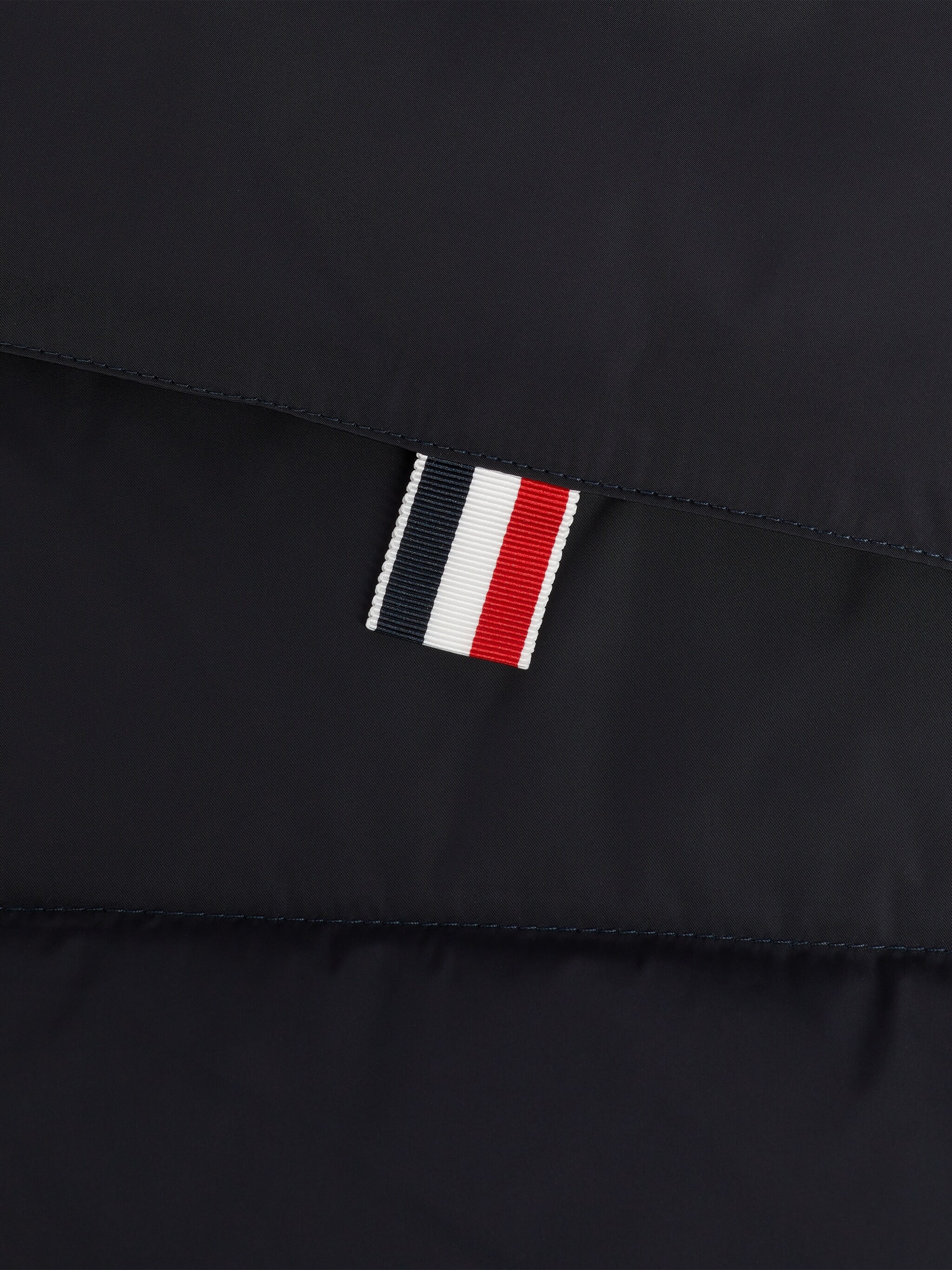 Black Downfilled Poly Twill Multicolor Stripe Scarf - 2