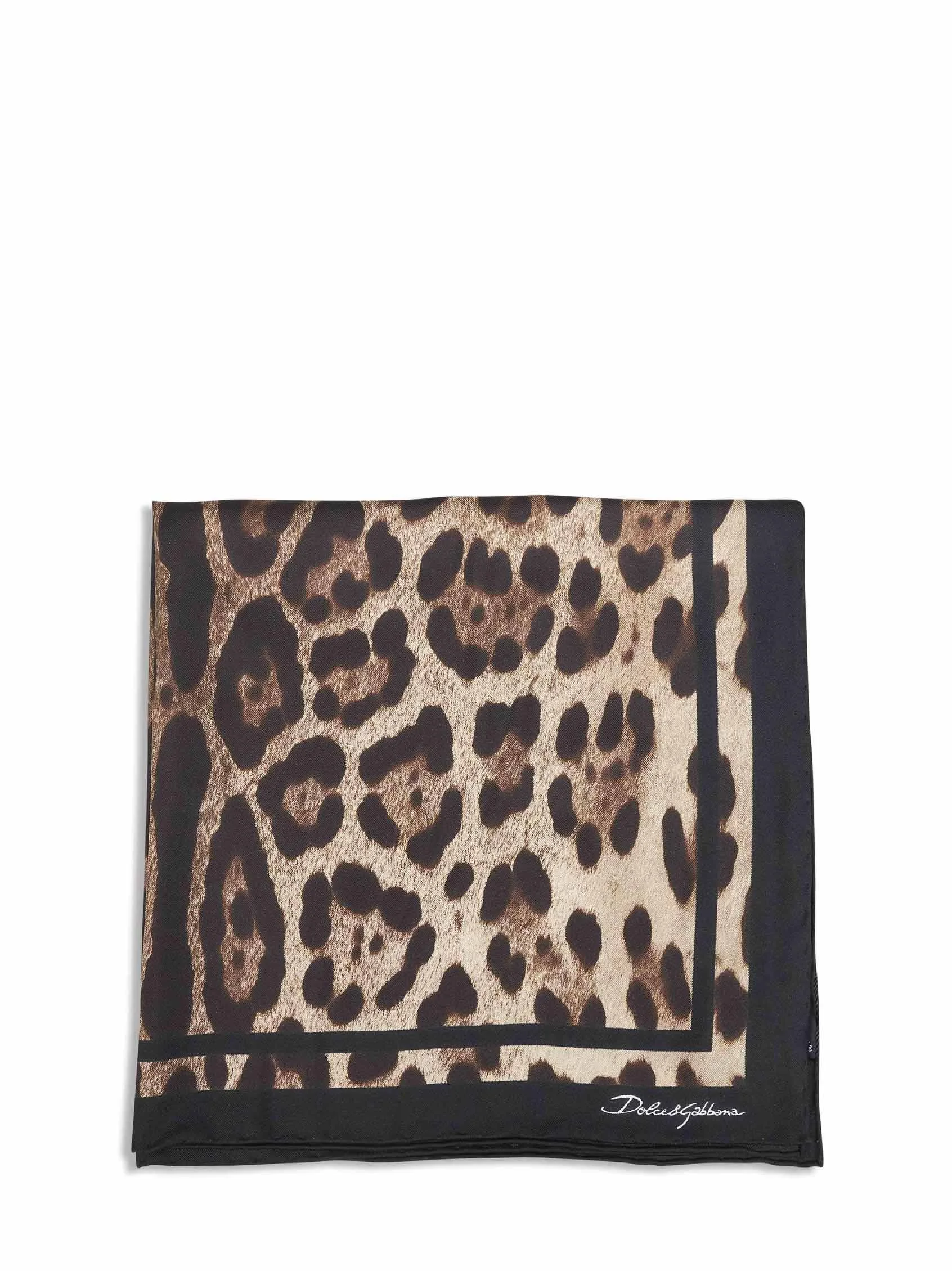 Leopard print silk twill scarf - 1