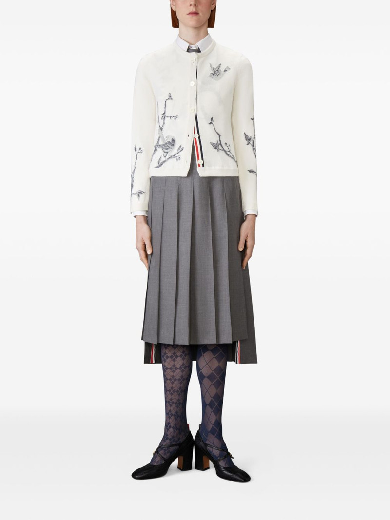 Thom Browne Scenic Birds intarsia cashmere cardigan outlook