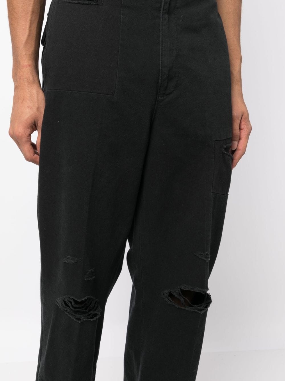 distressed straight-leg jeans - 5