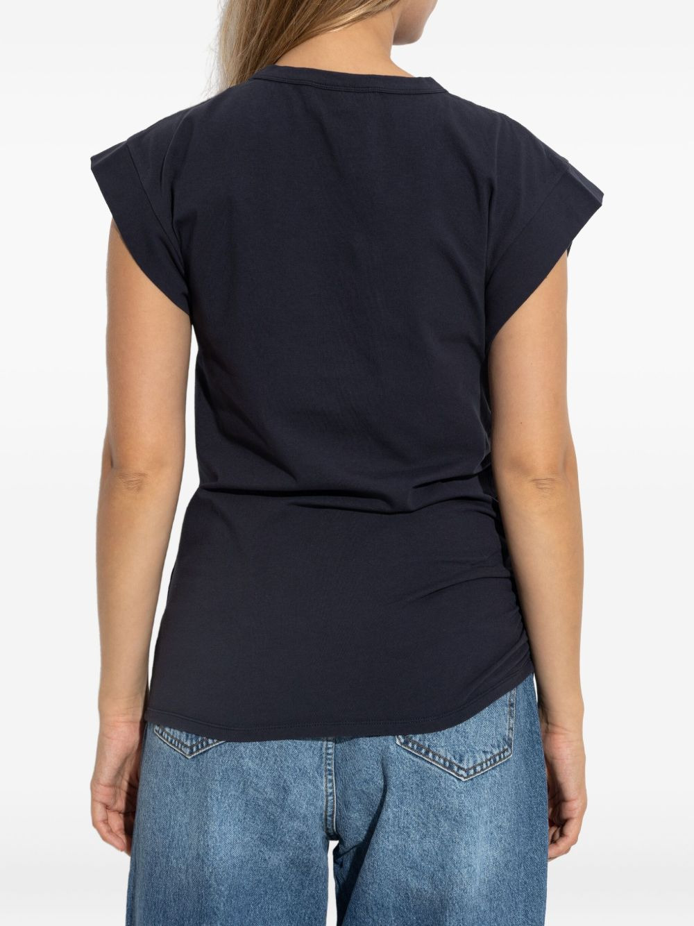 gathered cotton T-shirt - 4