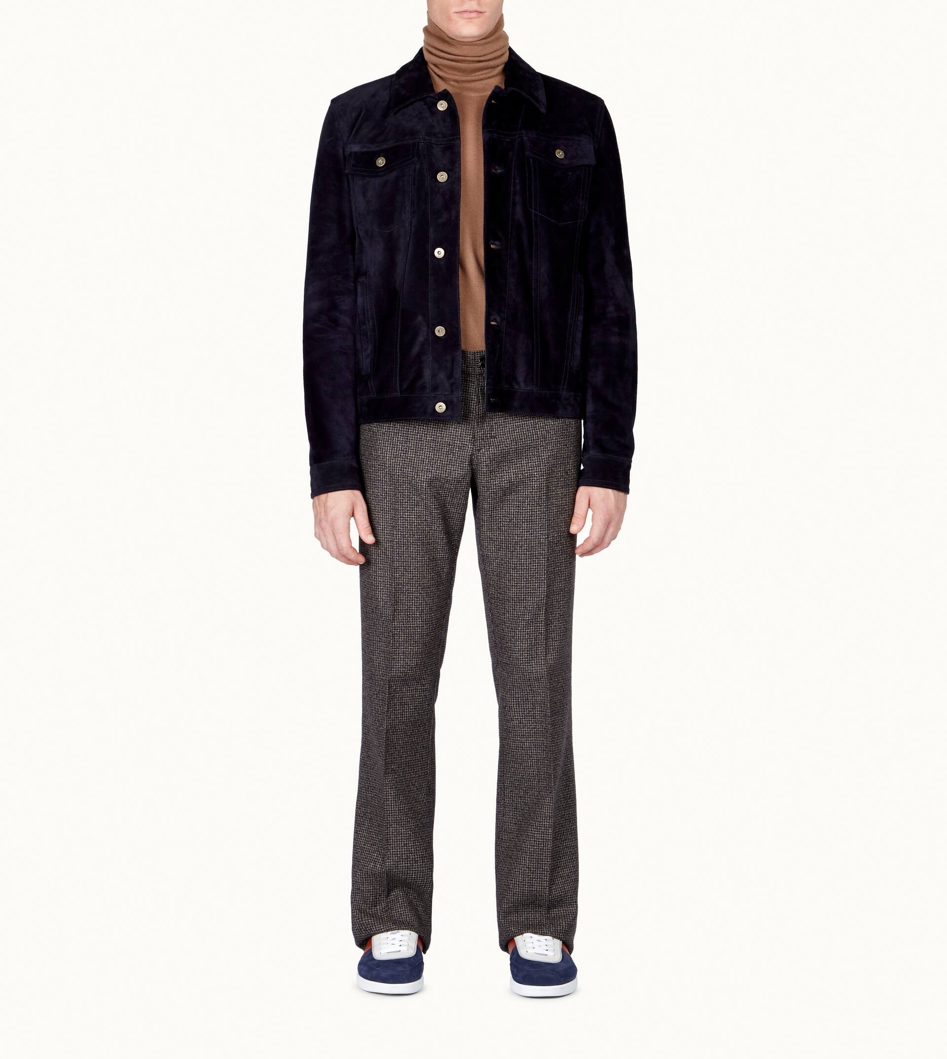 JACKET IN SUEDE - BLUE - 2