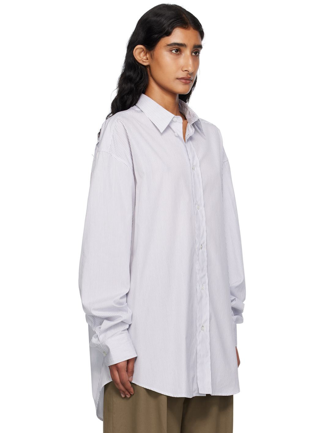 White & Blue Ment Shirt - 2
