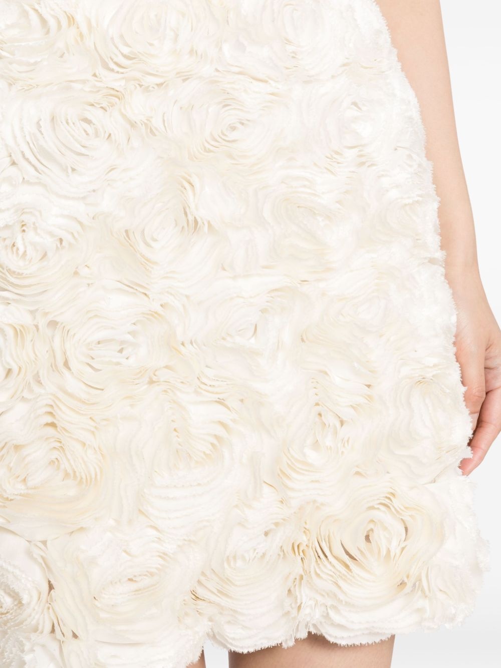 floral-appliqué silk skirt - 5