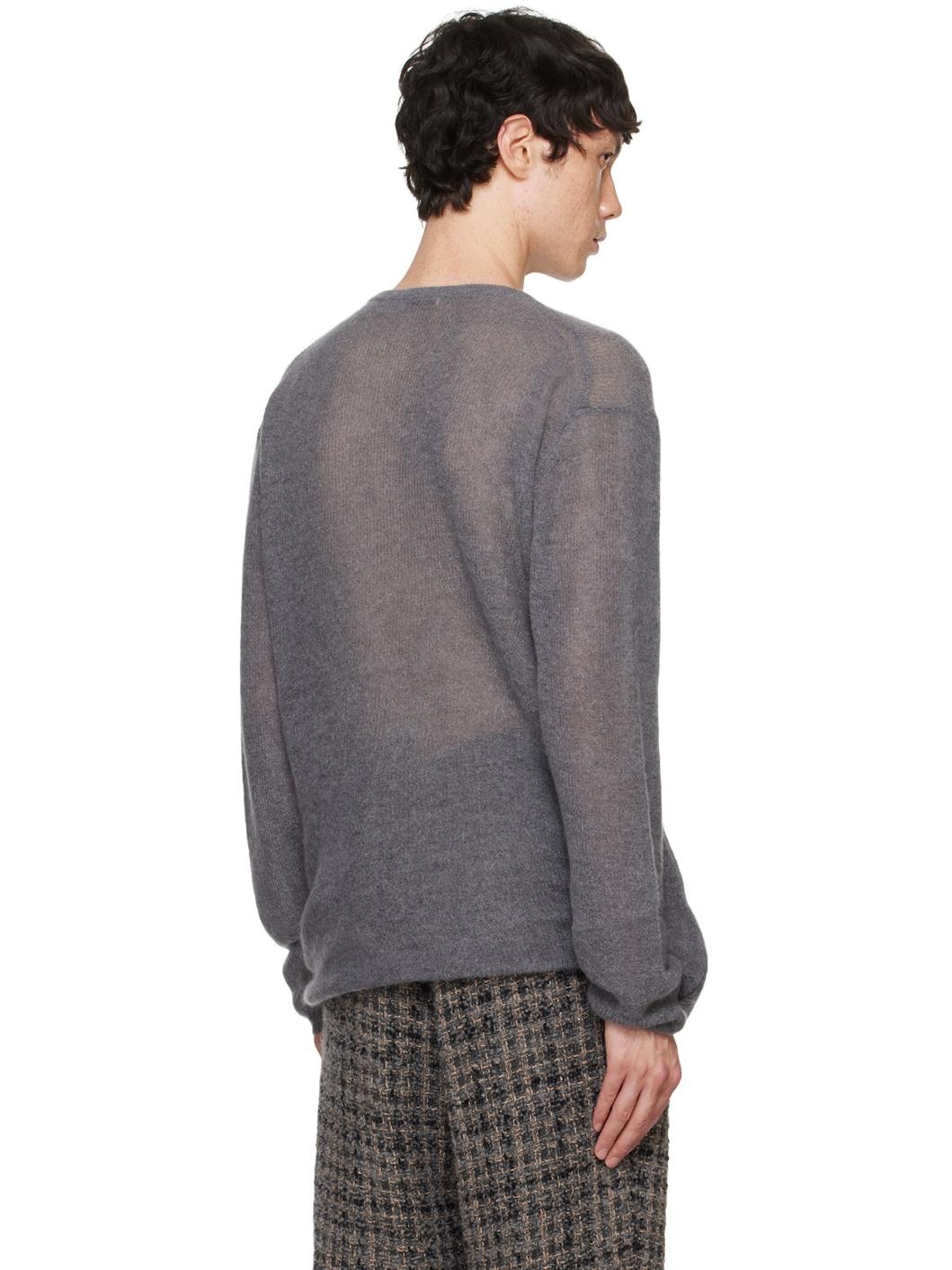 Gray Super Kid Mohair Sweater - 3