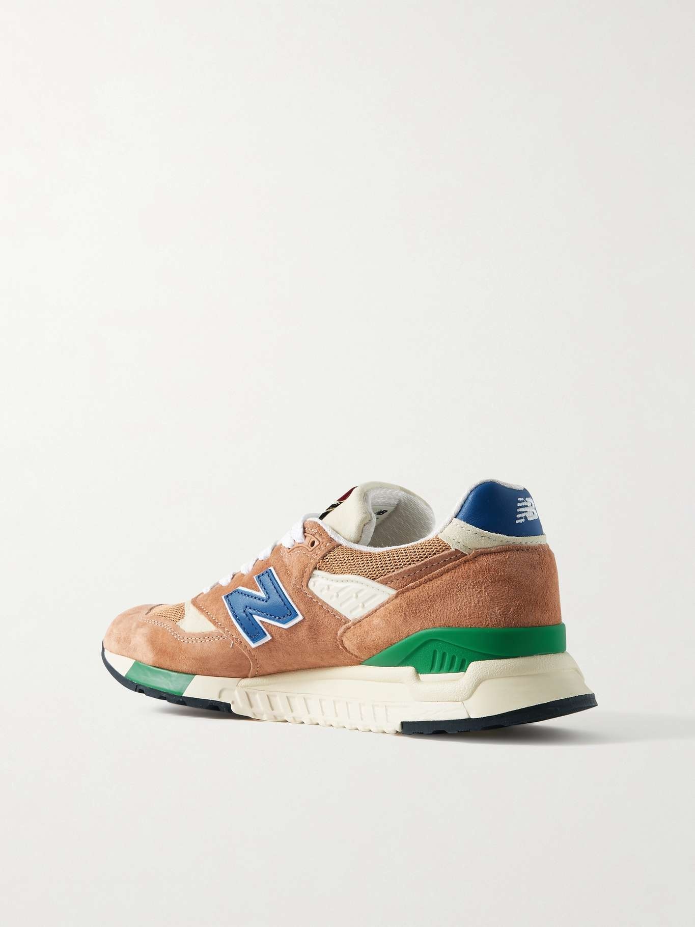 998 leather and mesh-trimmed suede sneakers - 3