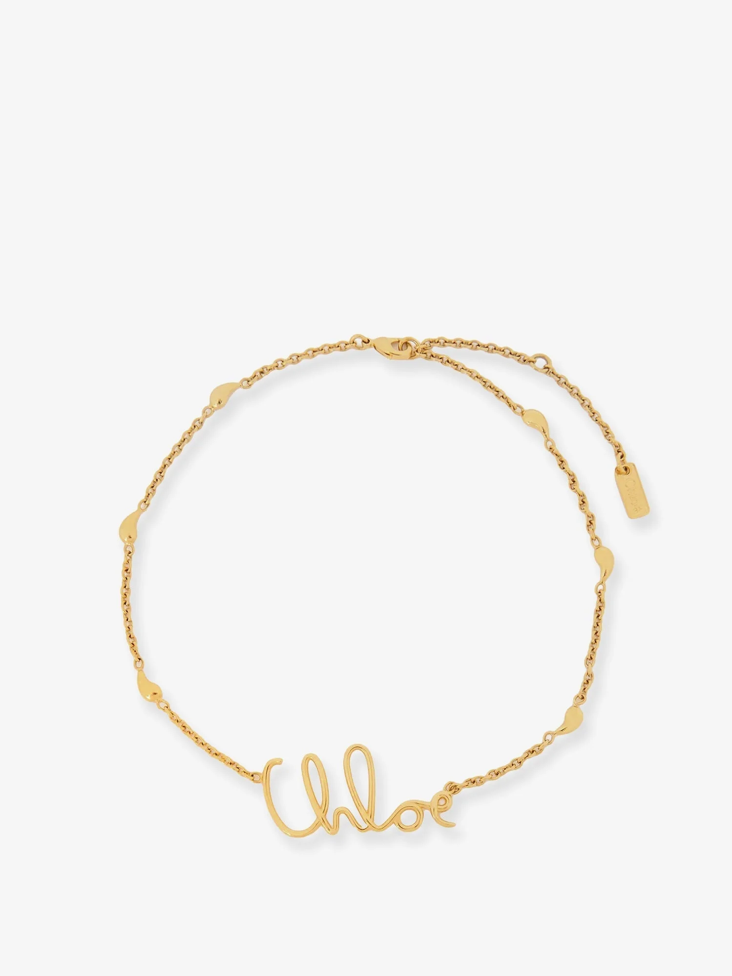 Chloe' Brass Necklace With Lettering Logo - 1