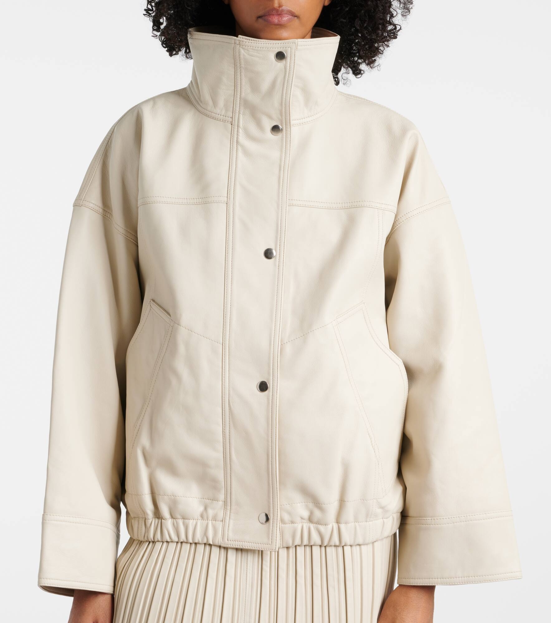 Leather bomber jacket - 6