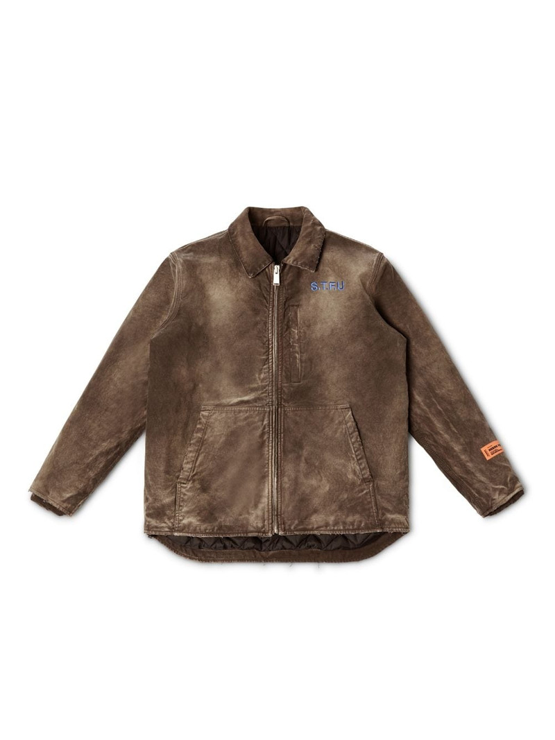 Stfu Distressed Canvas Jacket - 1