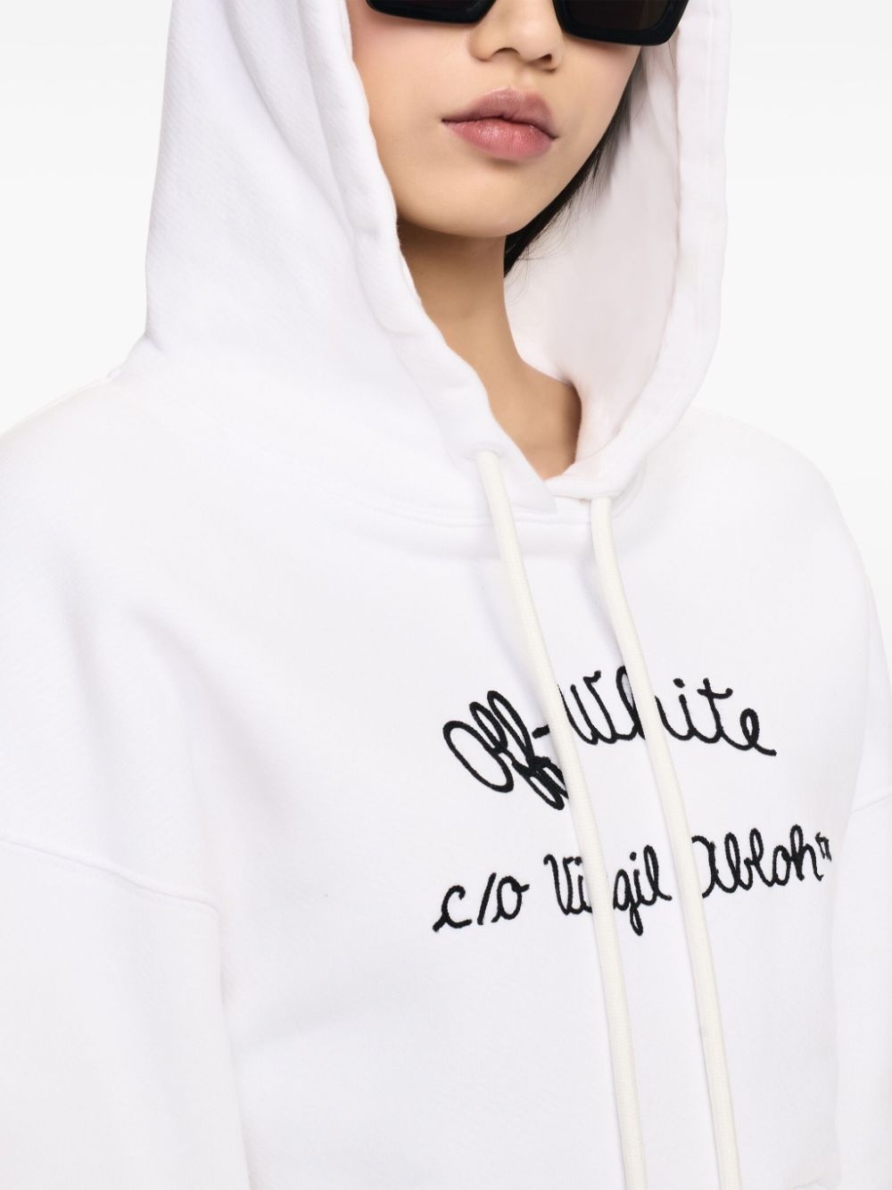 embroidered-logo hoodie - 5