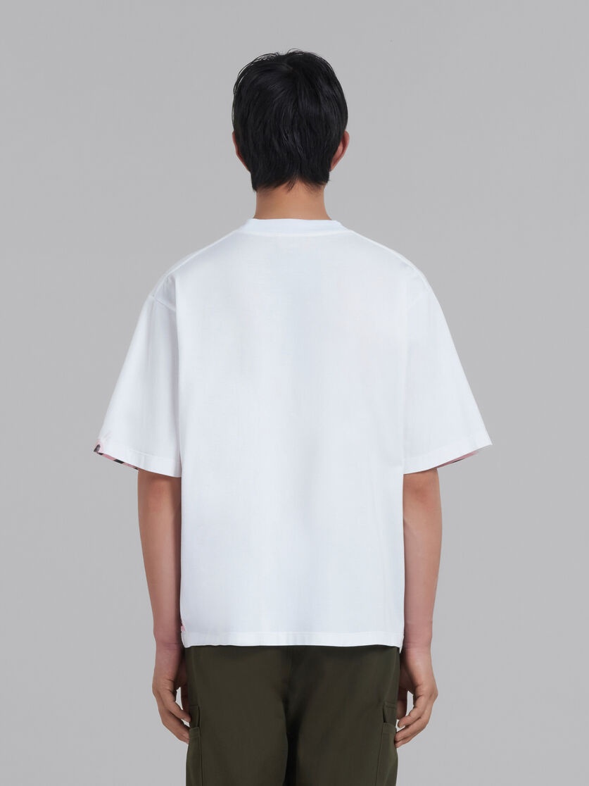 WHITE BIO COTTON T-SHIRT WITH LOGO STRIPES - 3
