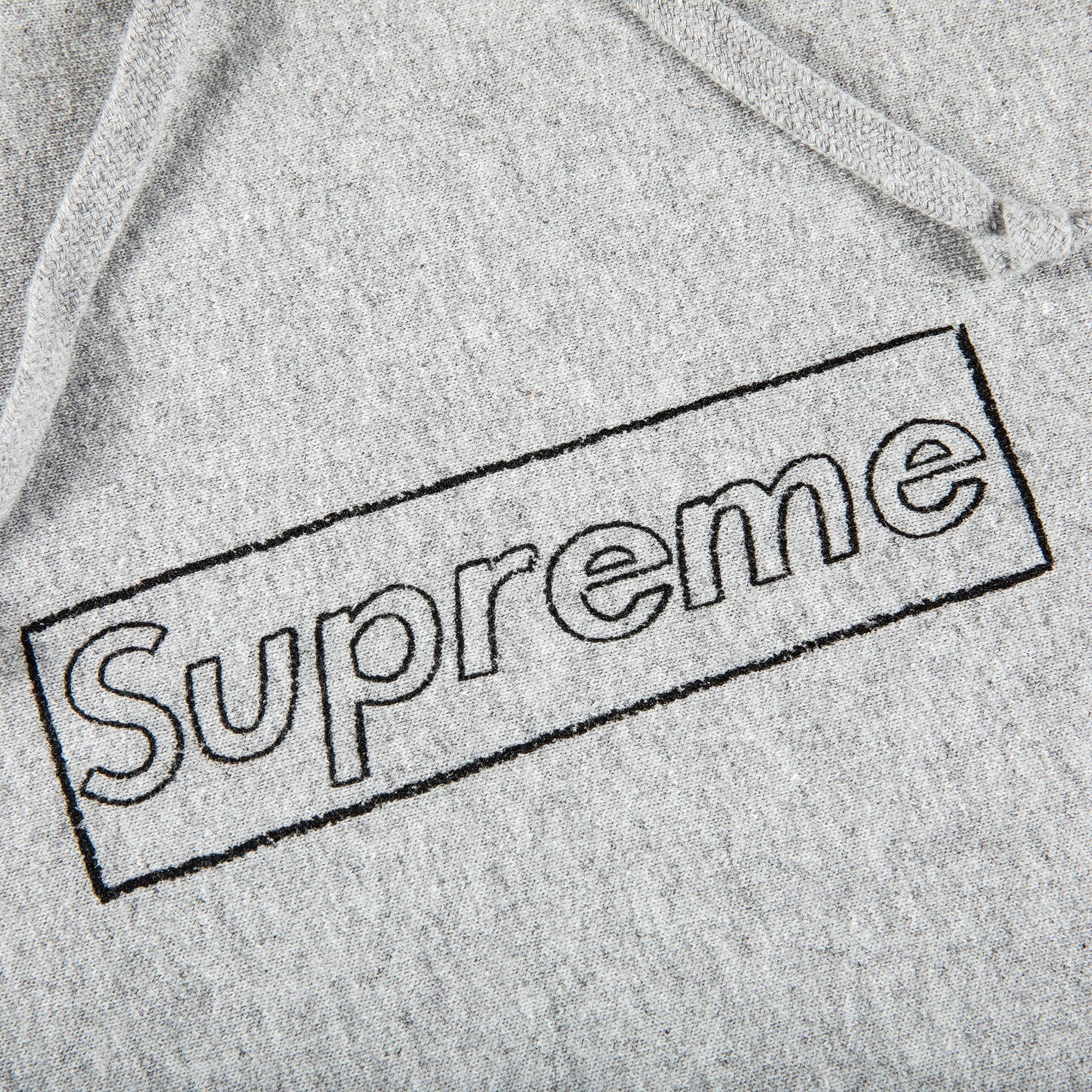 Supreme x KAWS Chalk Logo Hooded Sweatshirt 'Heather Grey' - 2