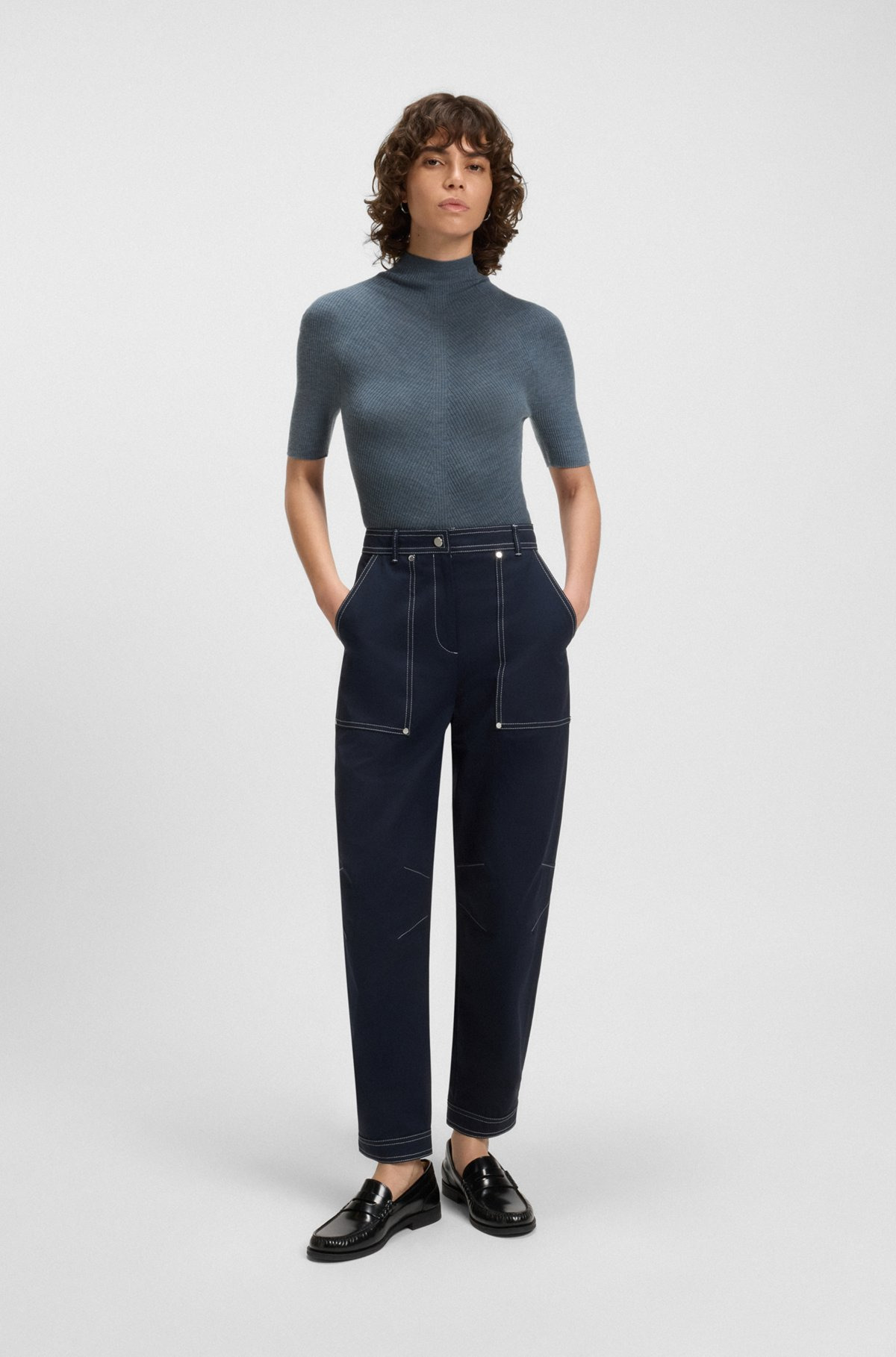 CREW-NECK SWEATER IN MERINO WOOL - 3