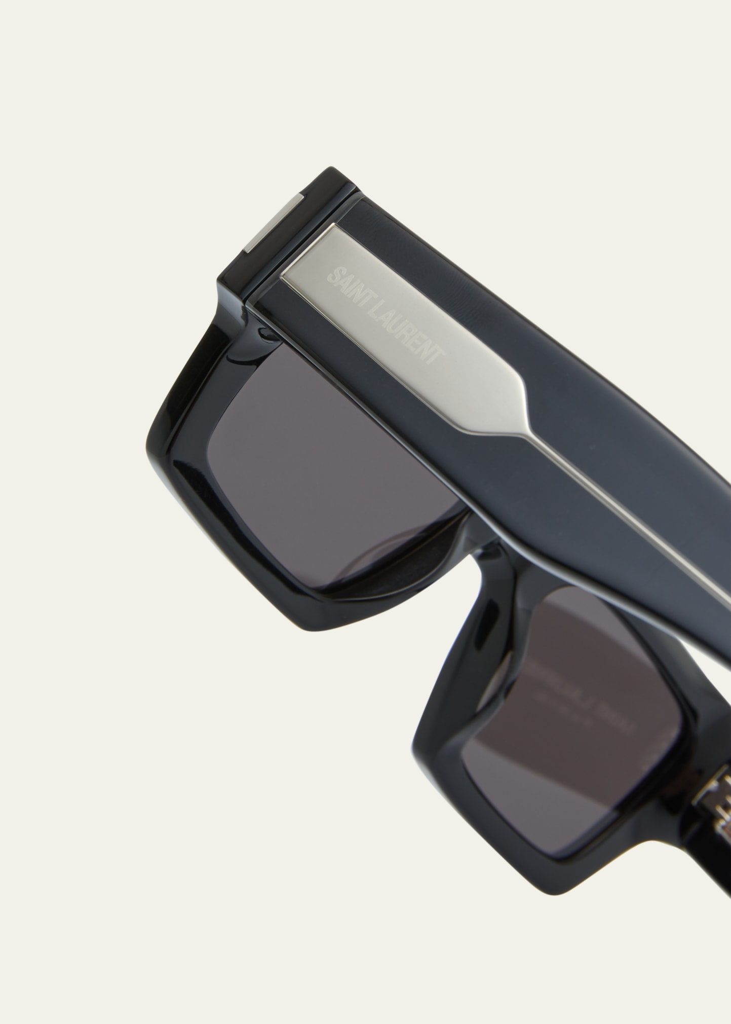 Men's Rectangle Acetate Sunglasses with Logo - 3