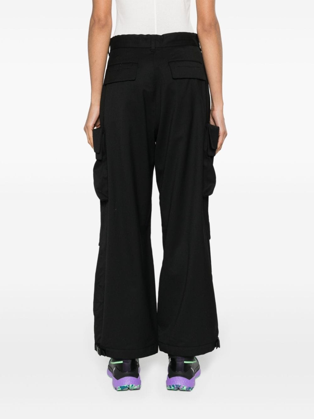 wide-leg cargo trousers - 4