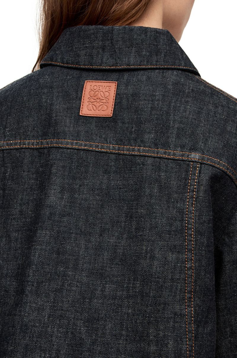 "Short trapeze jacket in denim 5