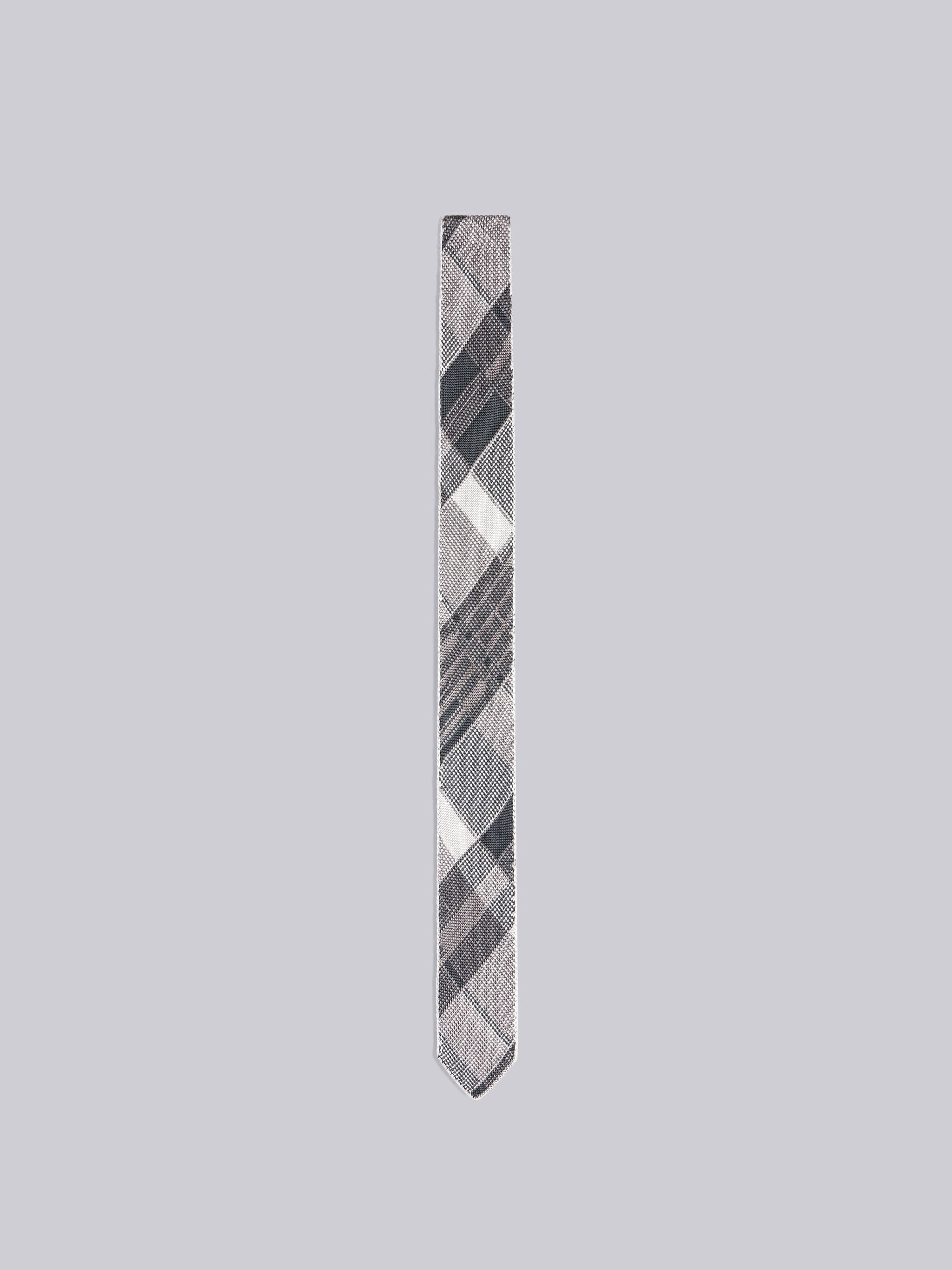 MADRAS CHECK SILK KNIT JACQUARD TIE - 1