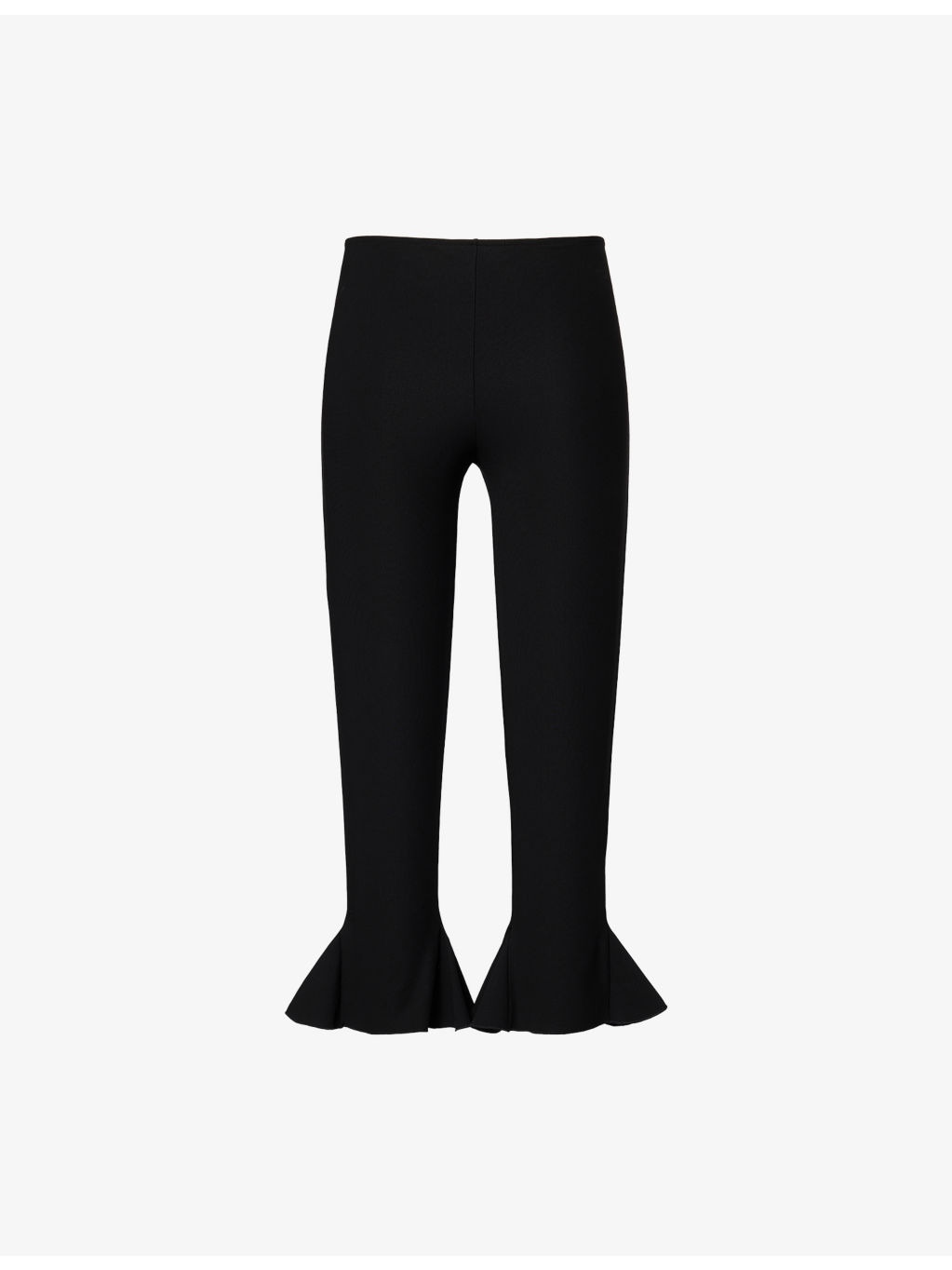 Ruffled-Cuffs Crop-Leg Stretch-Woven Trousers - 1