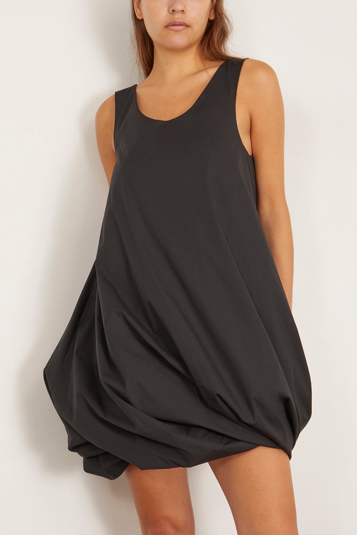 Twist Hem Tank Dress in Black - 3