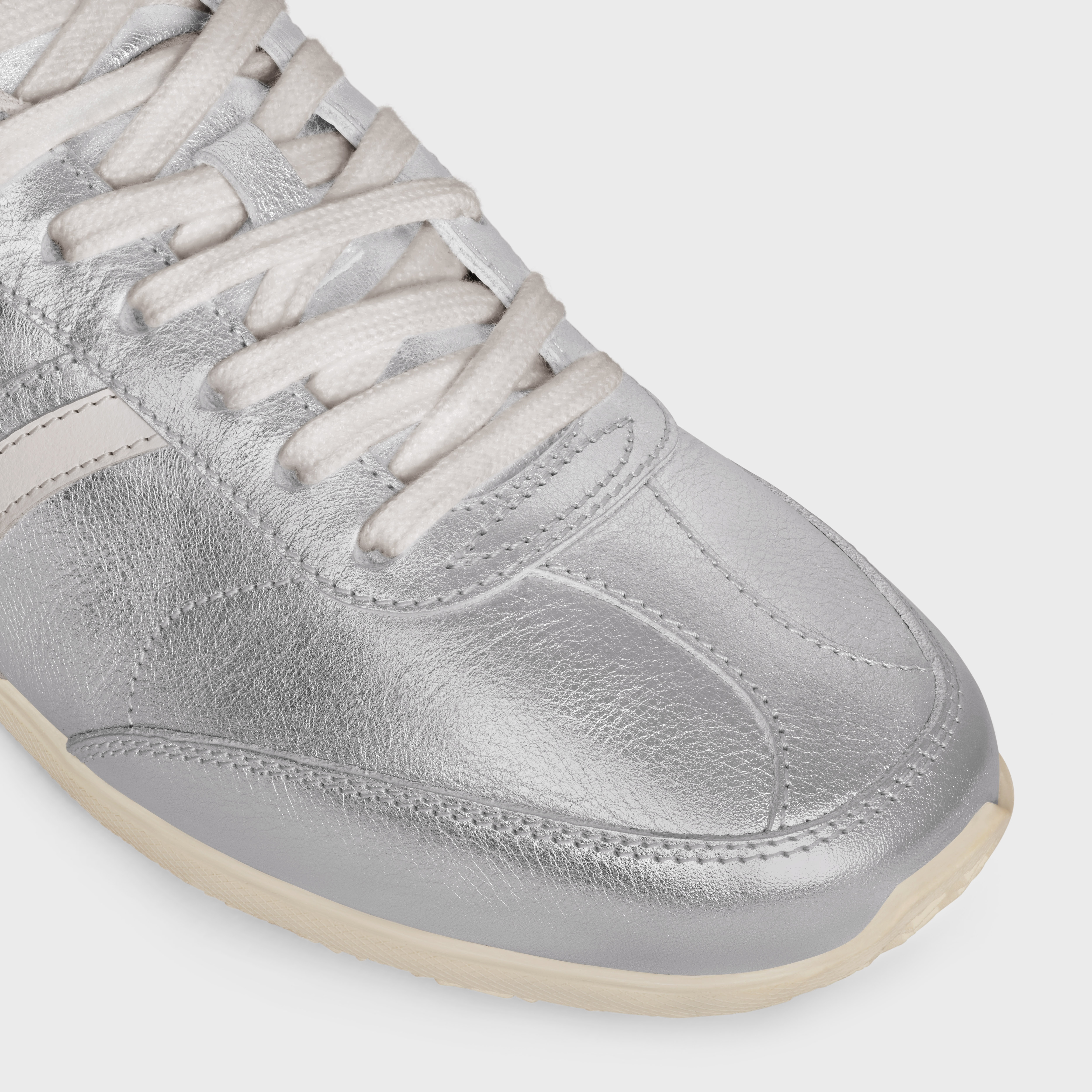 CELINE JOGGER LOW LACE-UP SNEAKER in LAMINATED CALFSKIN AND CALFSKIN - 4