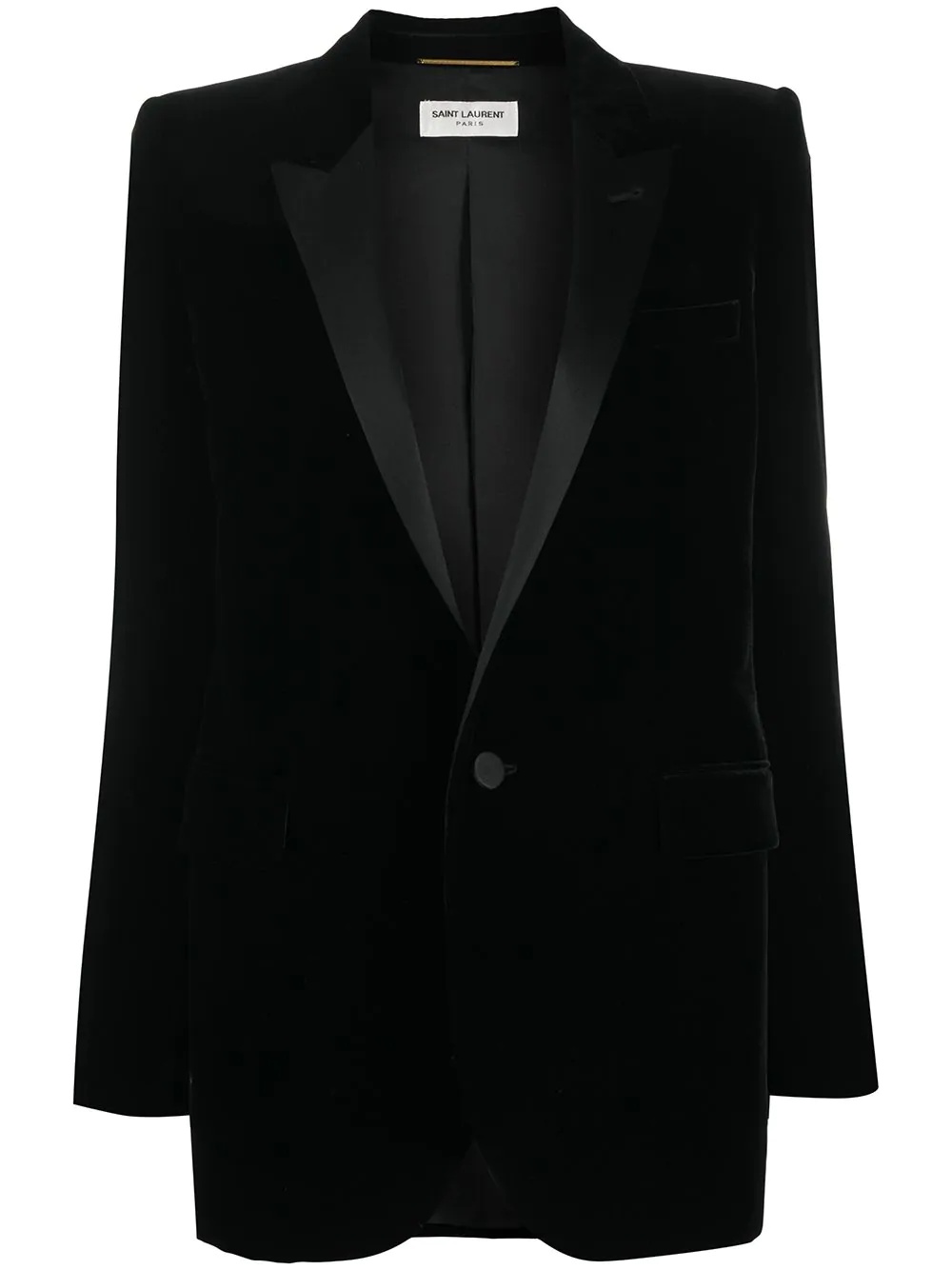 single-breasted velvet tuxedo jacket - 1