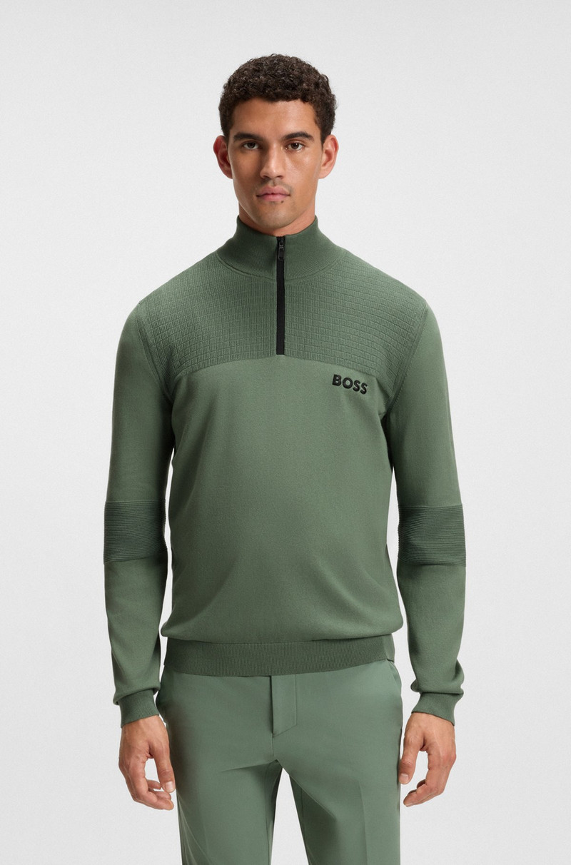 WATER-REPELLENT ZIP-NECK SWEATER IN A COTTON BLEND 2