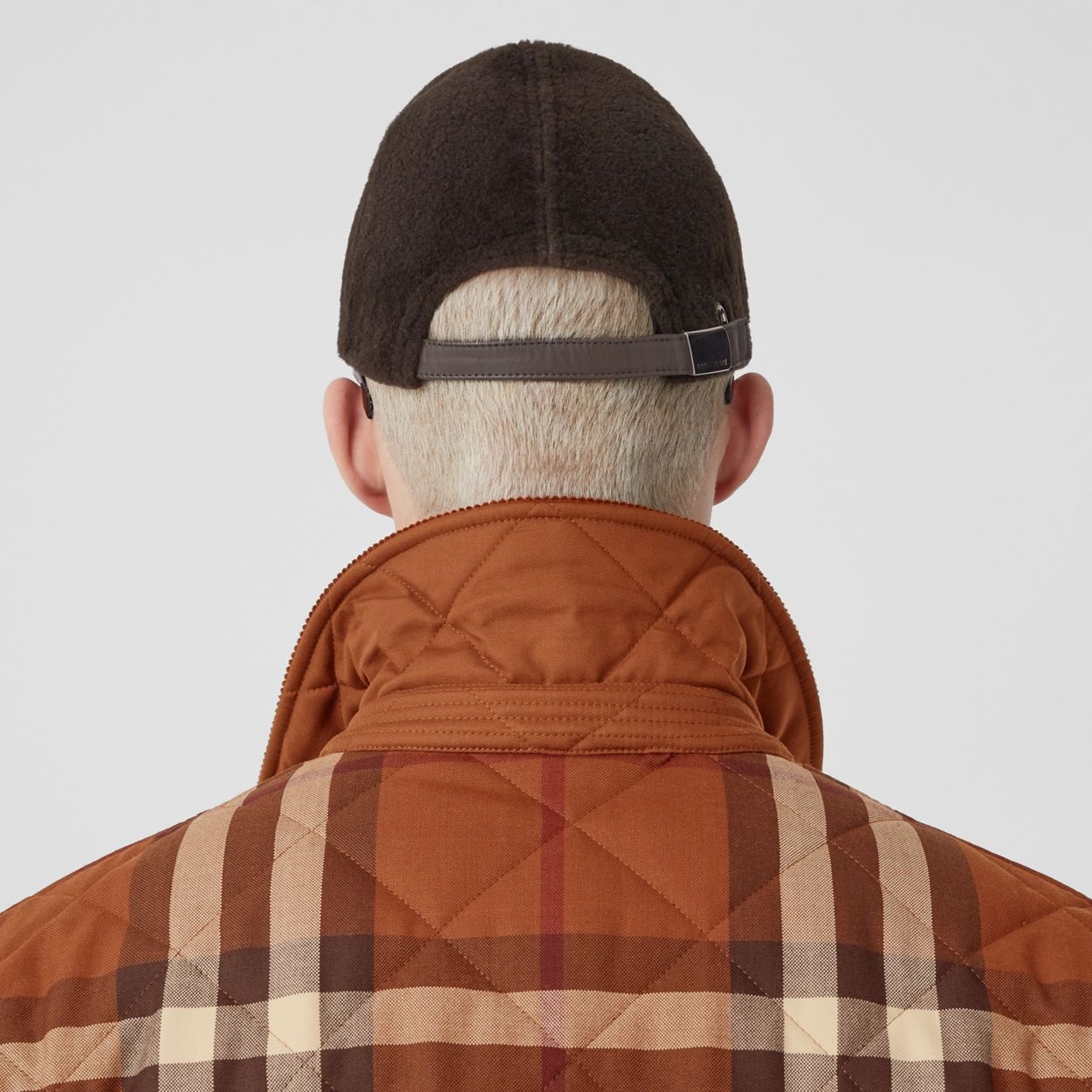 Diamond Quilted and Vintage Check Wool Barn Jacket - 6