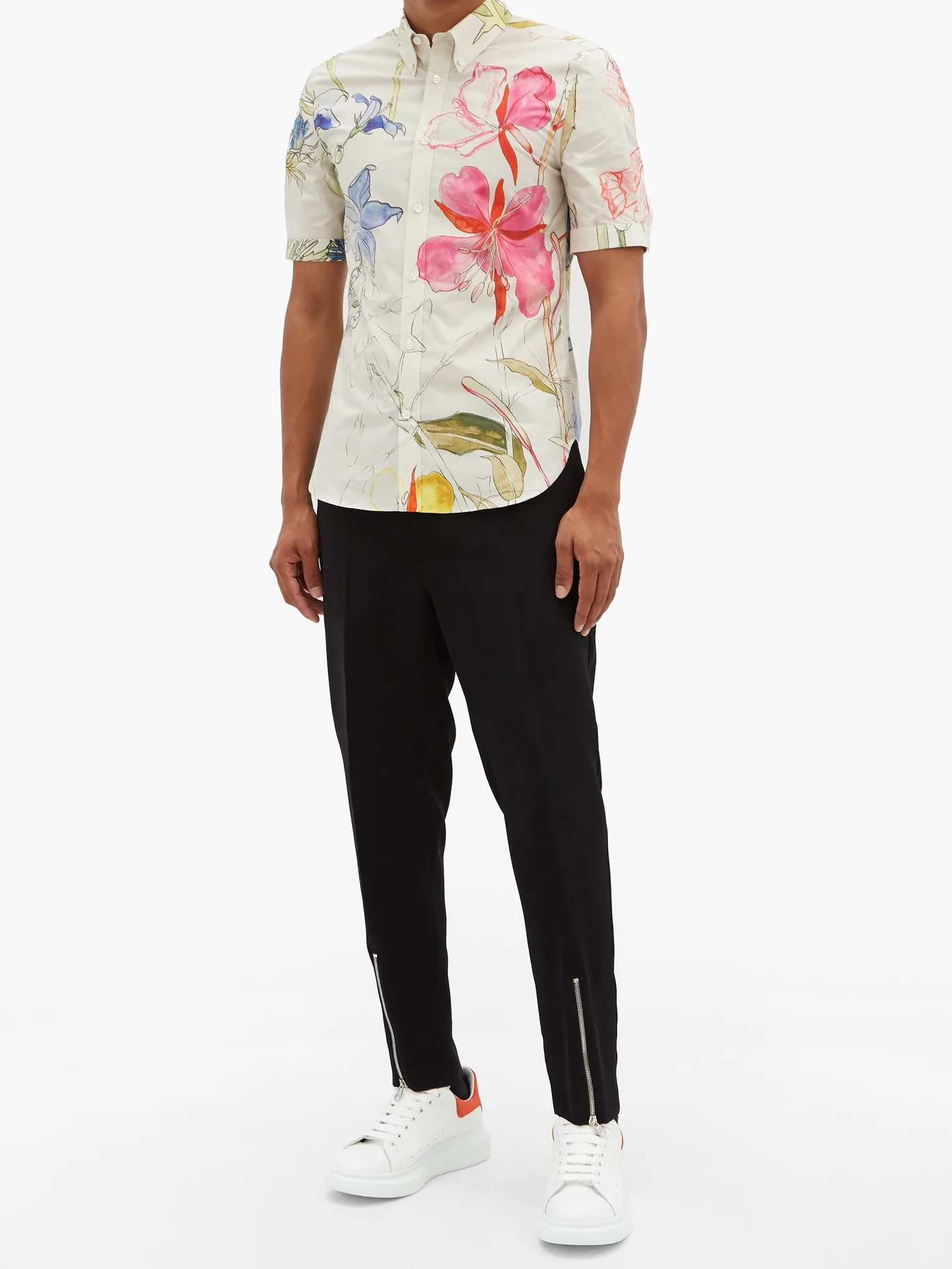 Deconstructed floral-print cotton shirt - 6