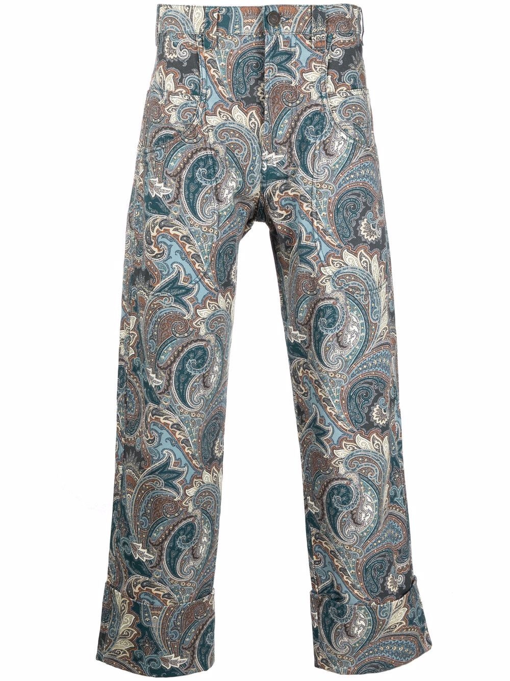 paisley-print straight-leg jeans - 1