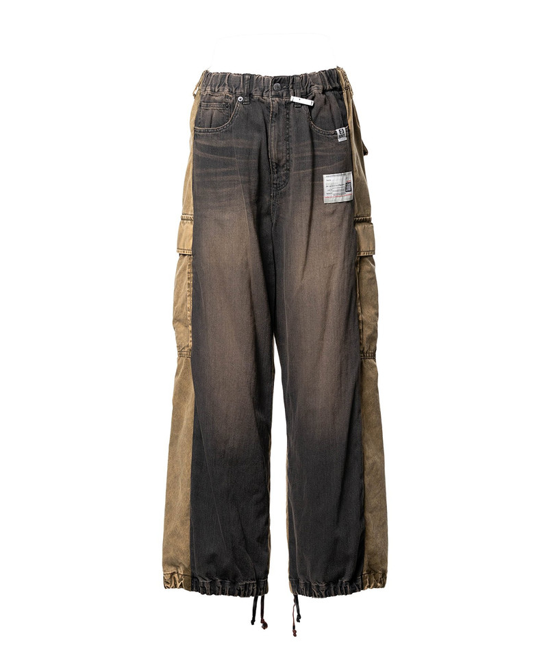 Front Back Combined Denim Pants 10