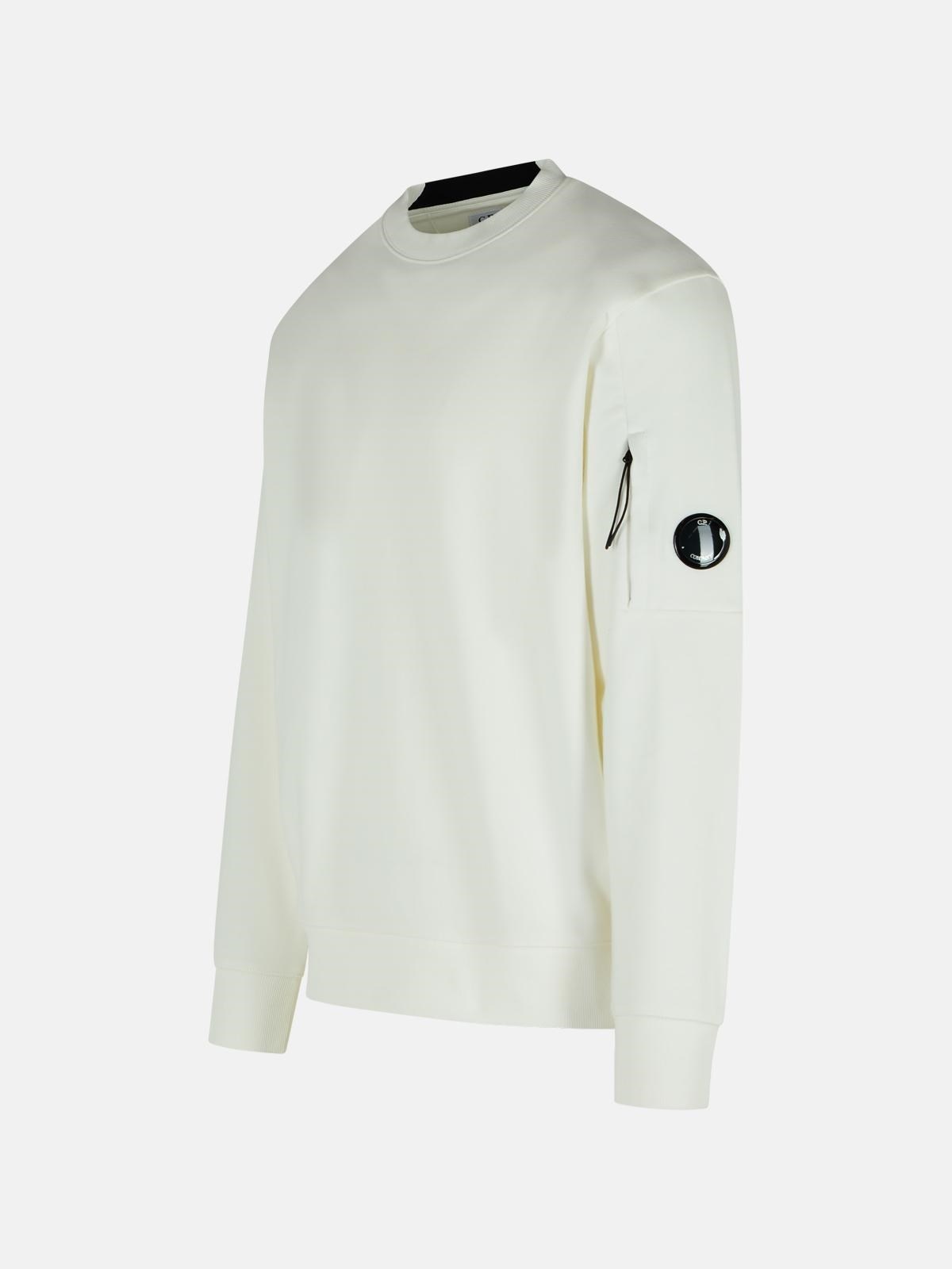 'RAISED' WHITE COTTON SWEATSHIRT - 2