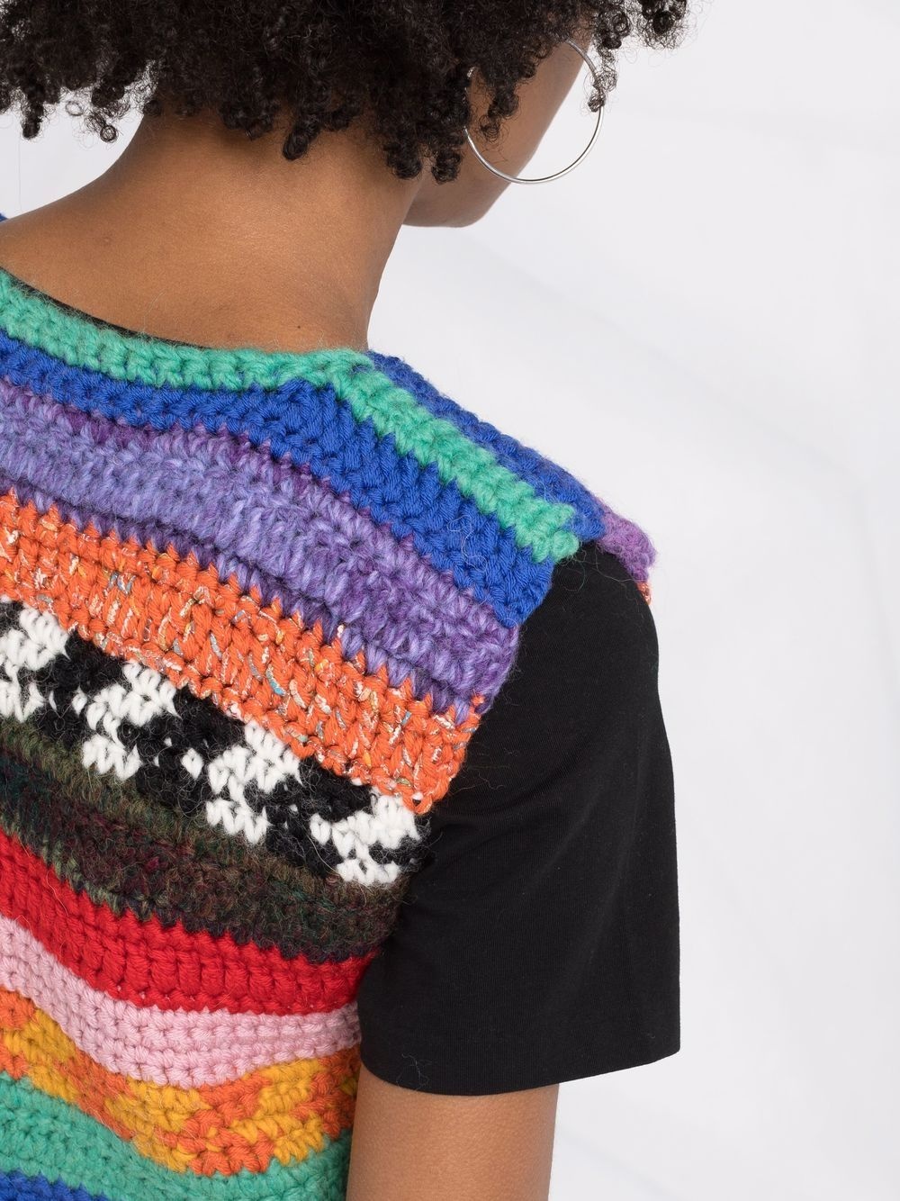 striped knitted waistcoat - 3