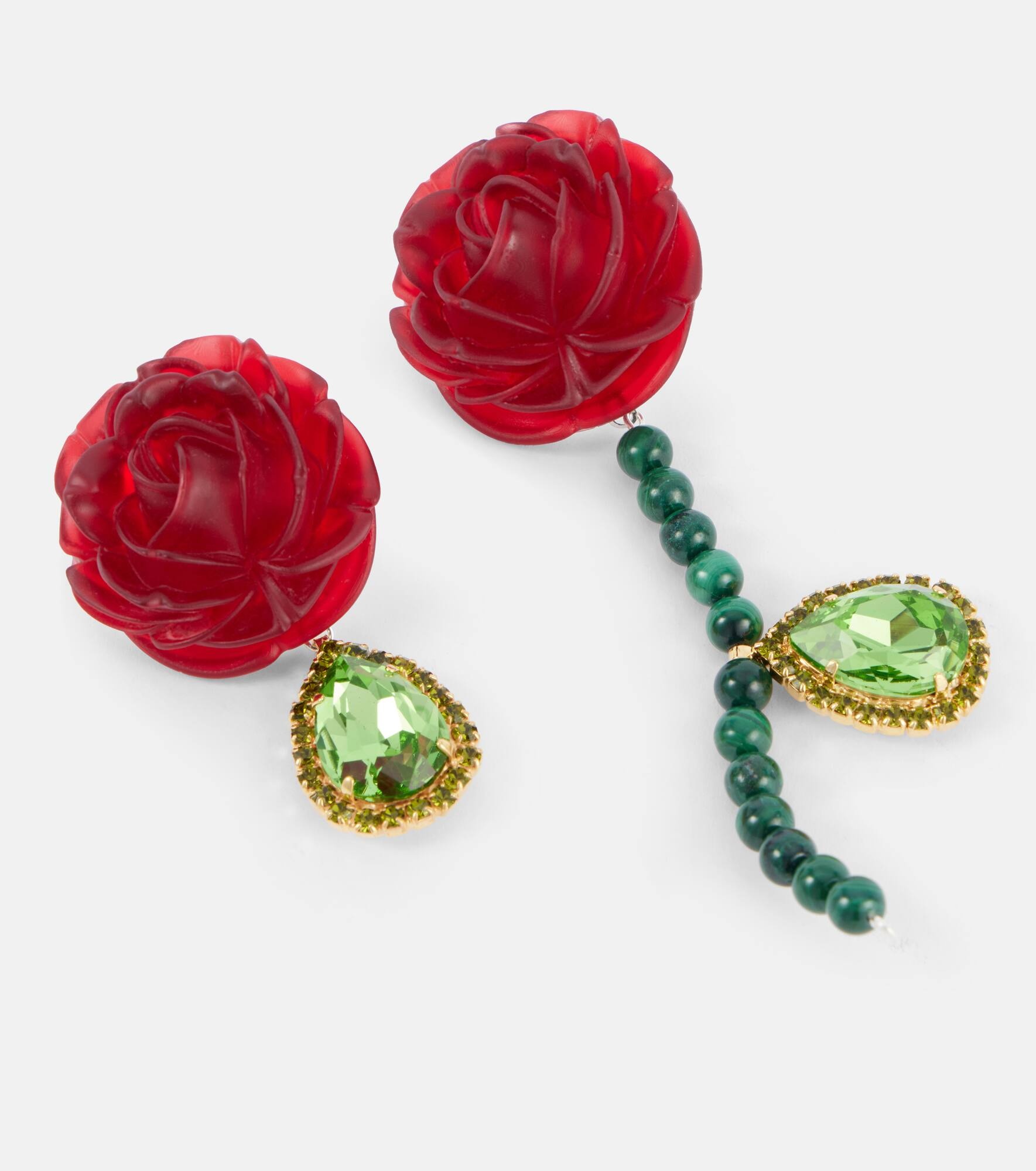 Embellished sterling silver drop earrings - 4