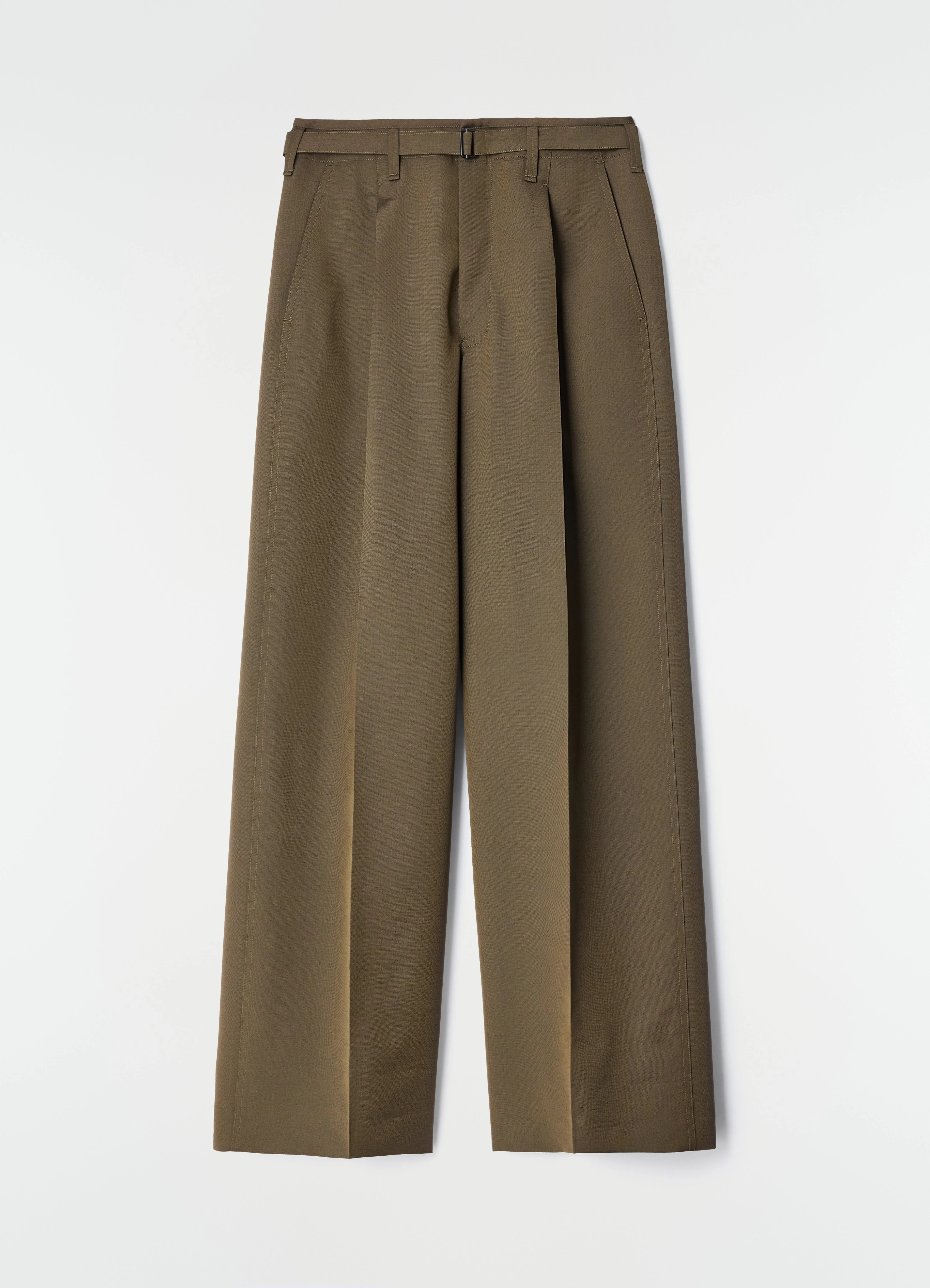 LARGE PLEATED PANTS IN WOOL MOHAIR TOILE - 1