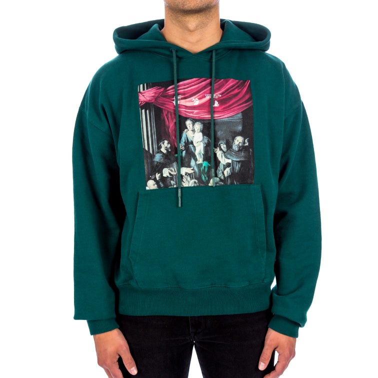 Off-White FW20 Caravaggio Loose Hooded Pullover Men Green OMBB037E20FLE0035710 - 3