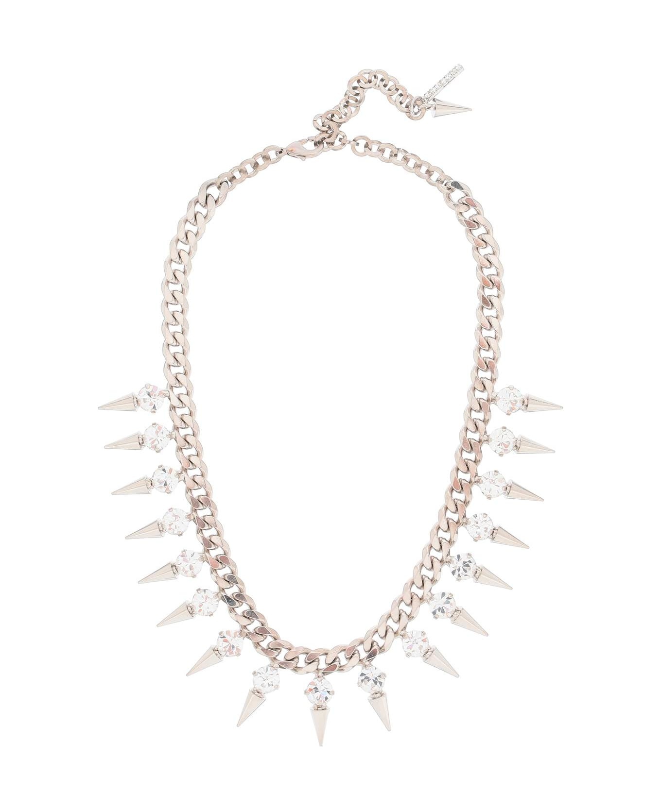 Choker With Crystals And Spikes - 1