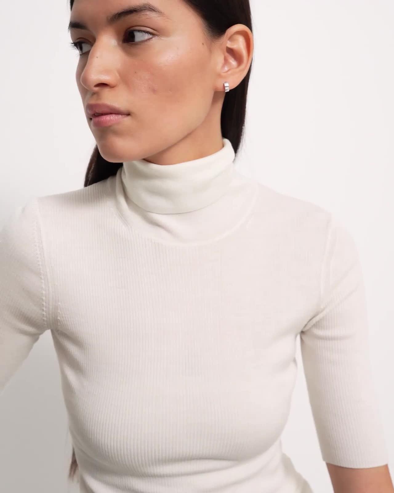Leenda Short-Sleeve Turtleneck in Regal Wool - 7