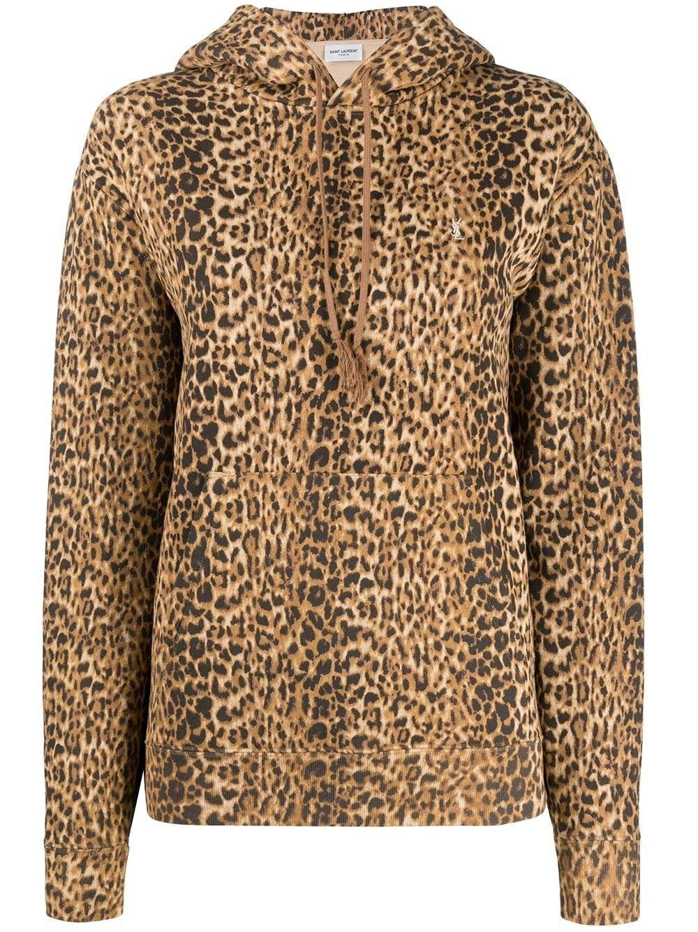 leopard print zip-up hoodie - 1