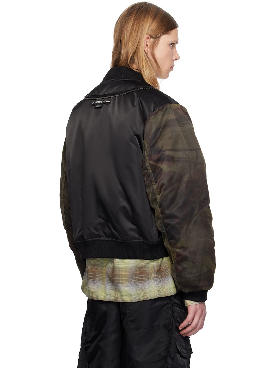 Andersson Bell Black Mesh Sleeve Bomber Jacket | REVERSIBLE