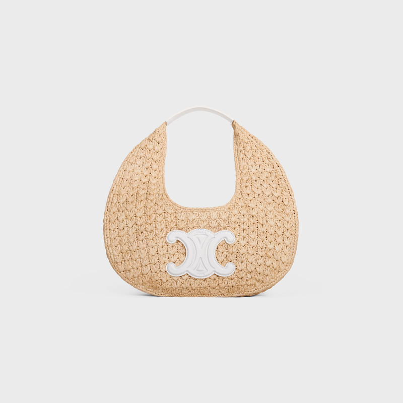 celine classic panier HOBO BAG in Raffia and Calfskin 1