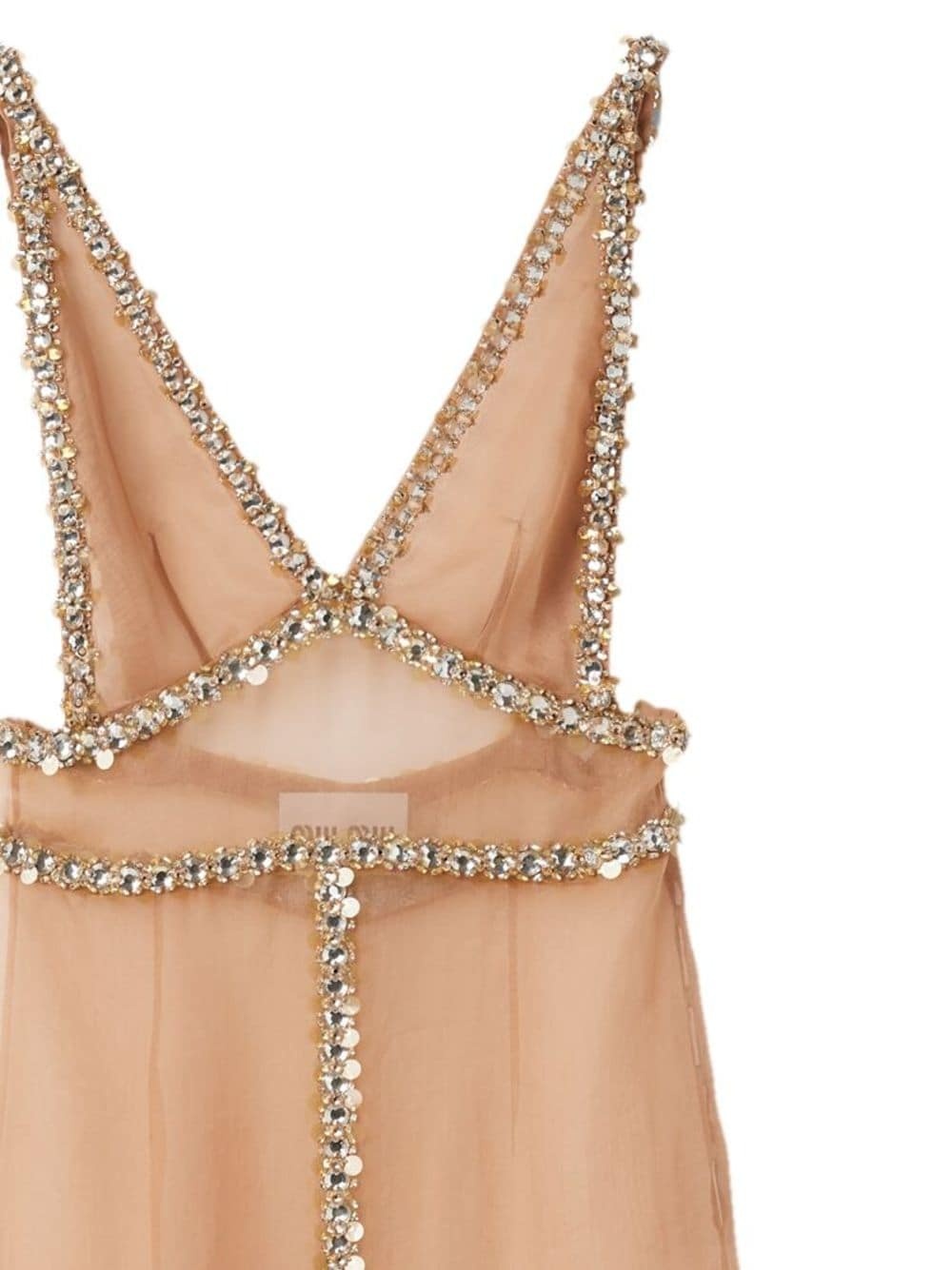 crystal-embellished silk minidress - 3