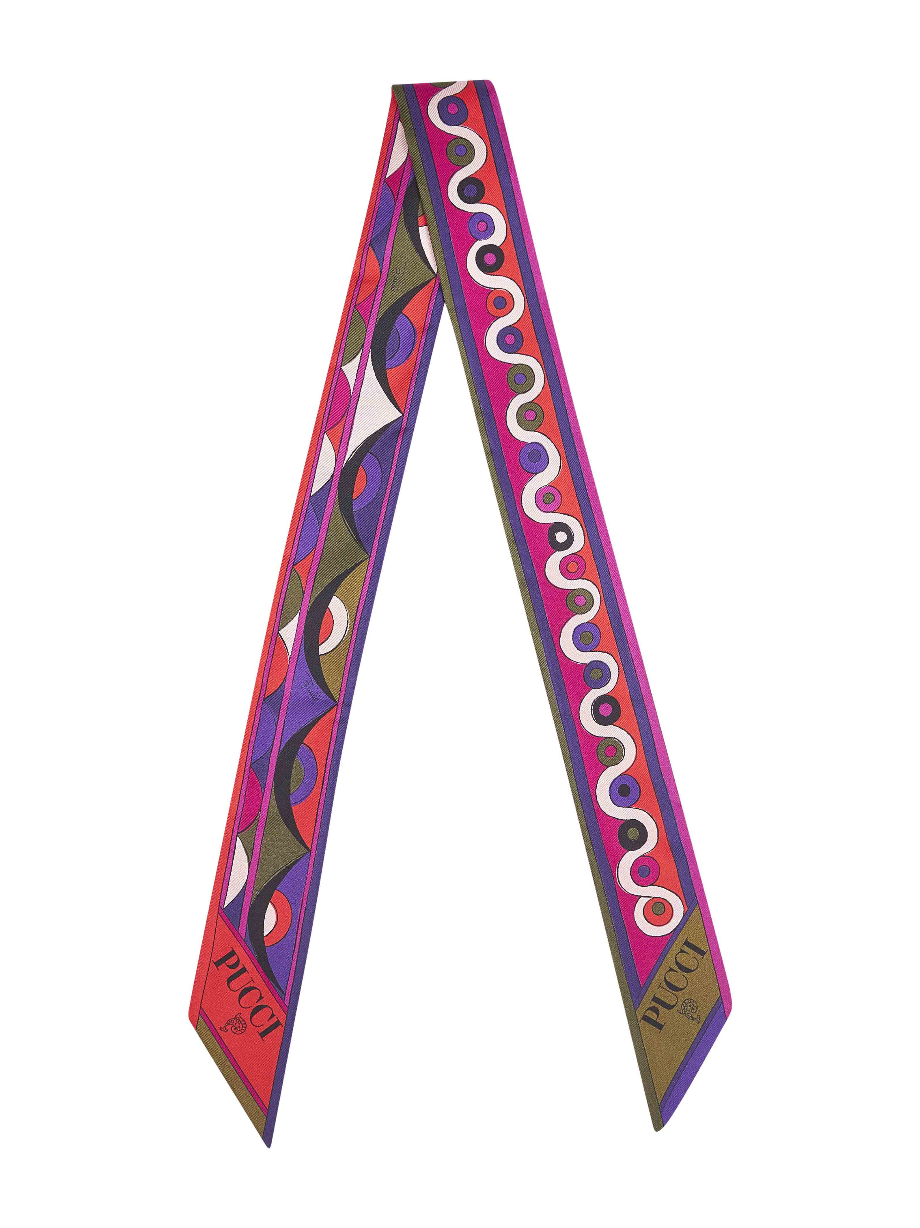 Boucle and Astro print silk twill scarf - 2
